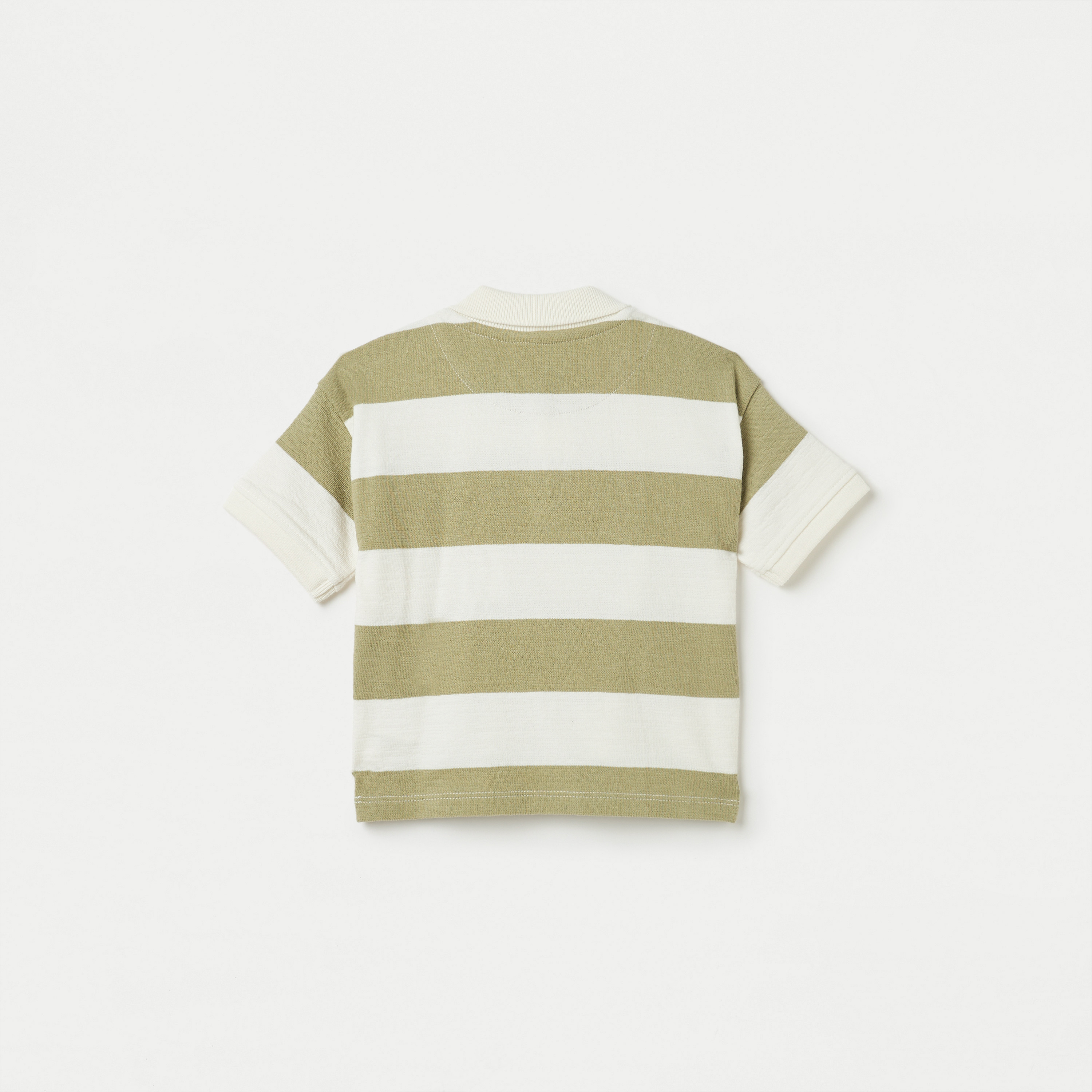 Lee Cooper Striped Polo T-shirt with Short Sleeves and Button Placket-baby-boys-clothing-tshirtsandpolos-image-2