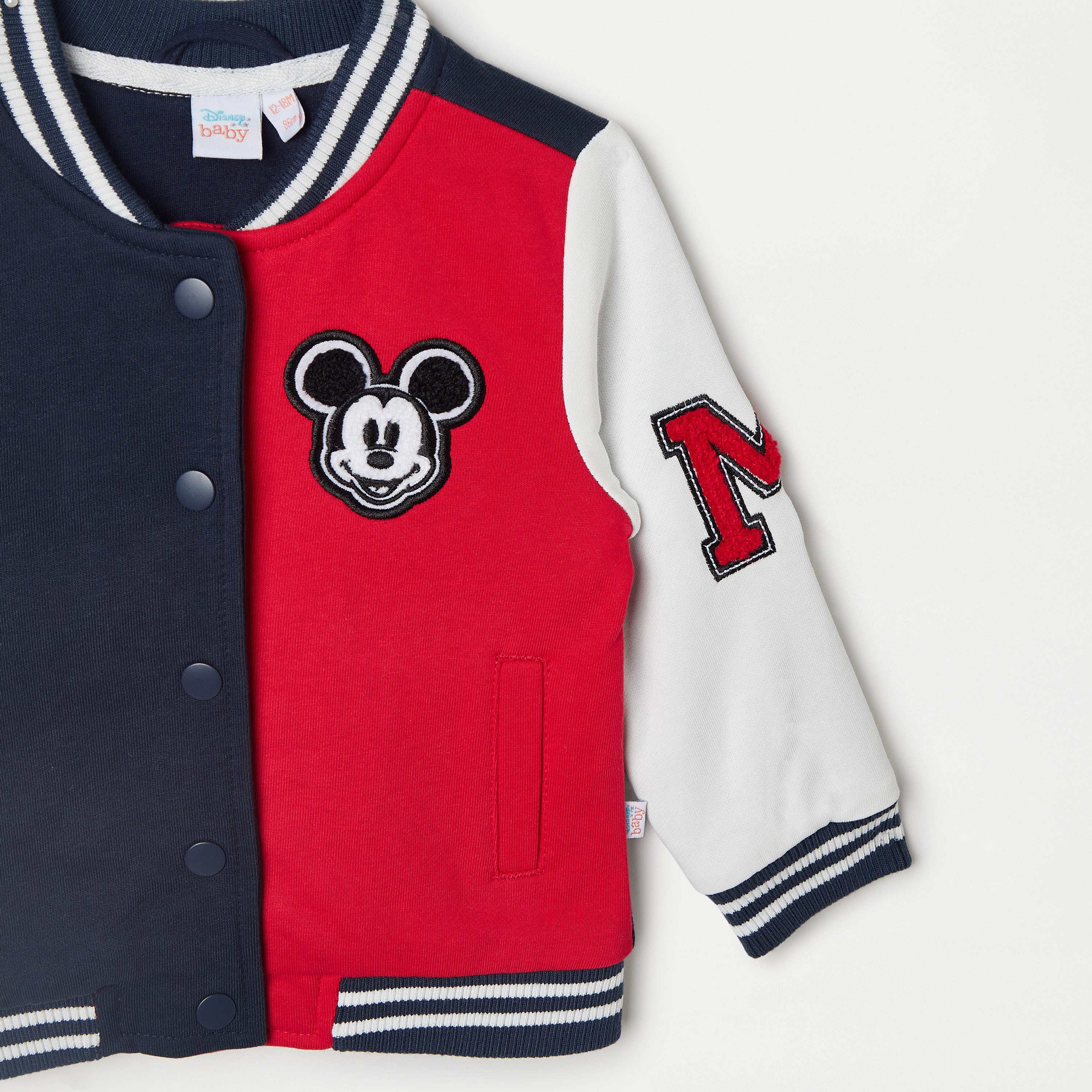 جاكيت ثقيل بطبعات ميكي ماوس مع زر للإغلاق وجيوب-baby-boys-clothing-winterwear-jacketsandblazers-image-2