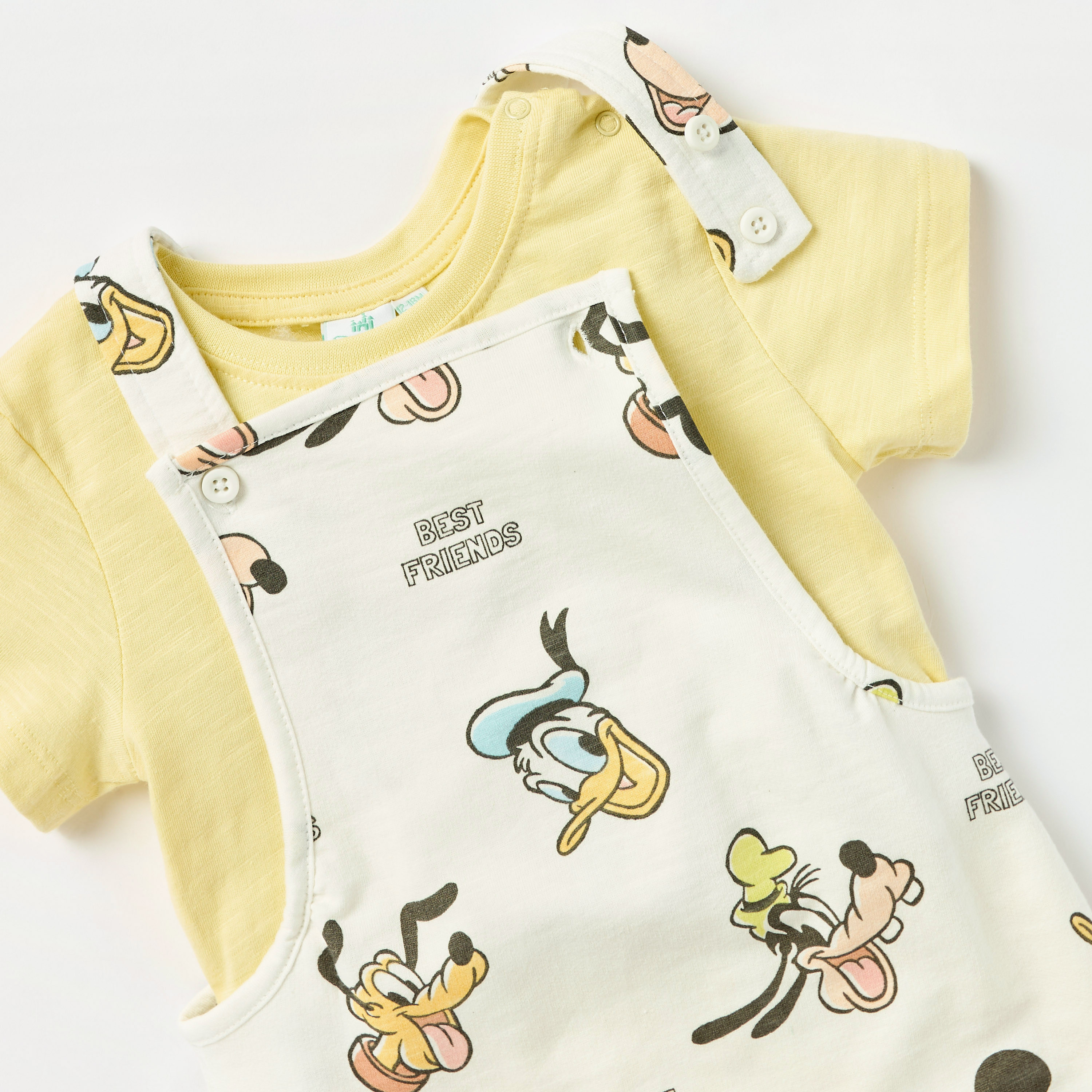 Disney All-Over Mickey Mouse and Friends Print Dungaree and T-shirt Set-baby-boys-clothing-setsandcoords-image-4