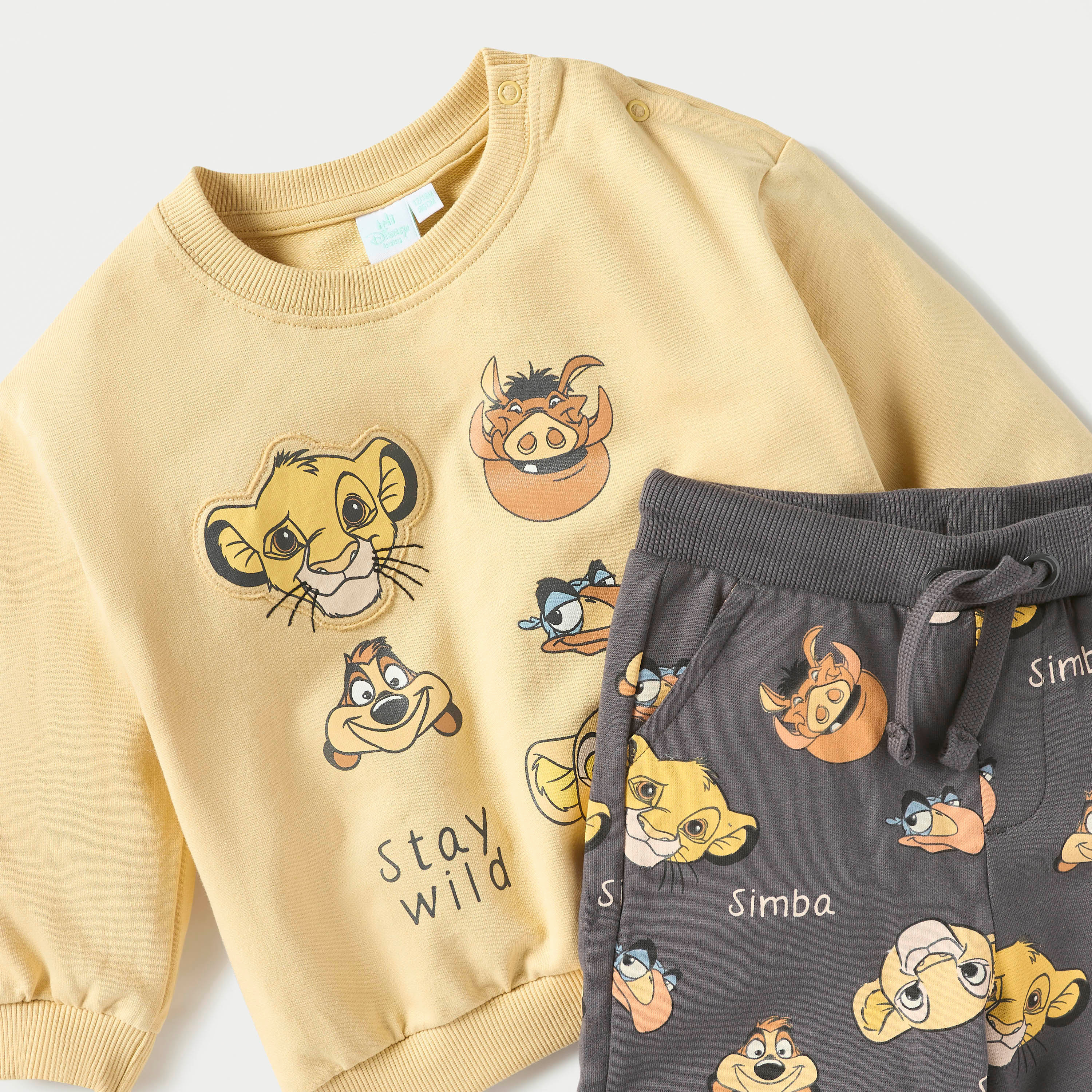 طقم سويت شيرت بأكمام طويلة وطبعات وبنطلون رياضي من ديزني-boys-clothing-setsandcoords-image-4