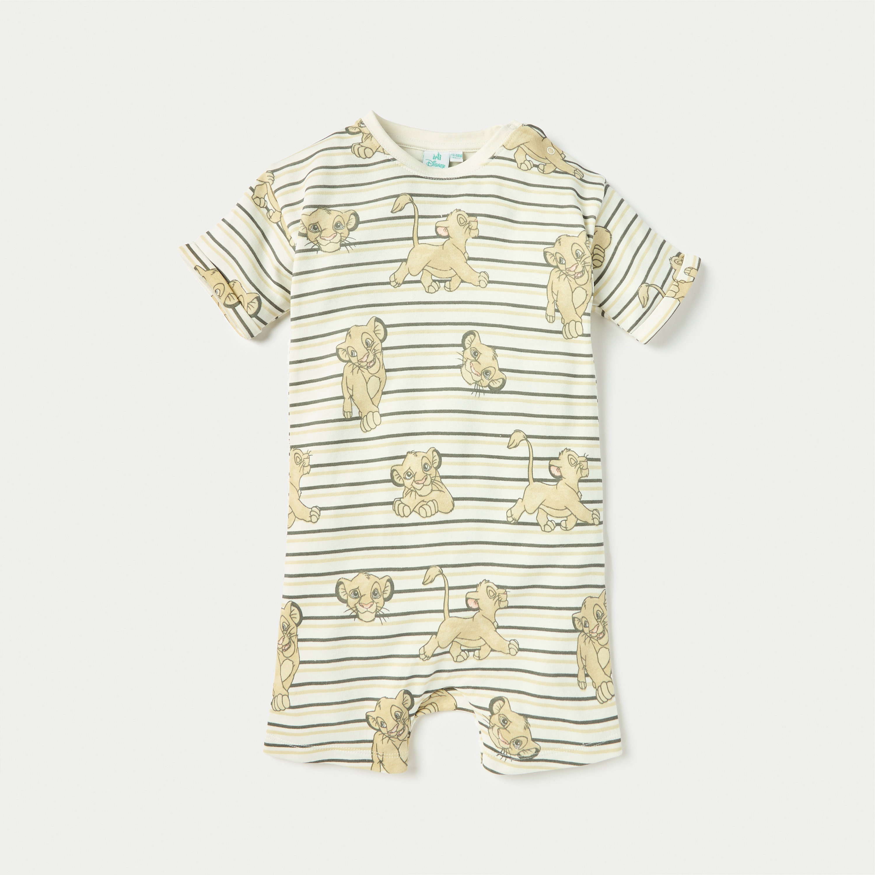 Disney Lion King Print Romper with Short Sleeves - Set of 2-baby-boys-clothing-rompers-image-2