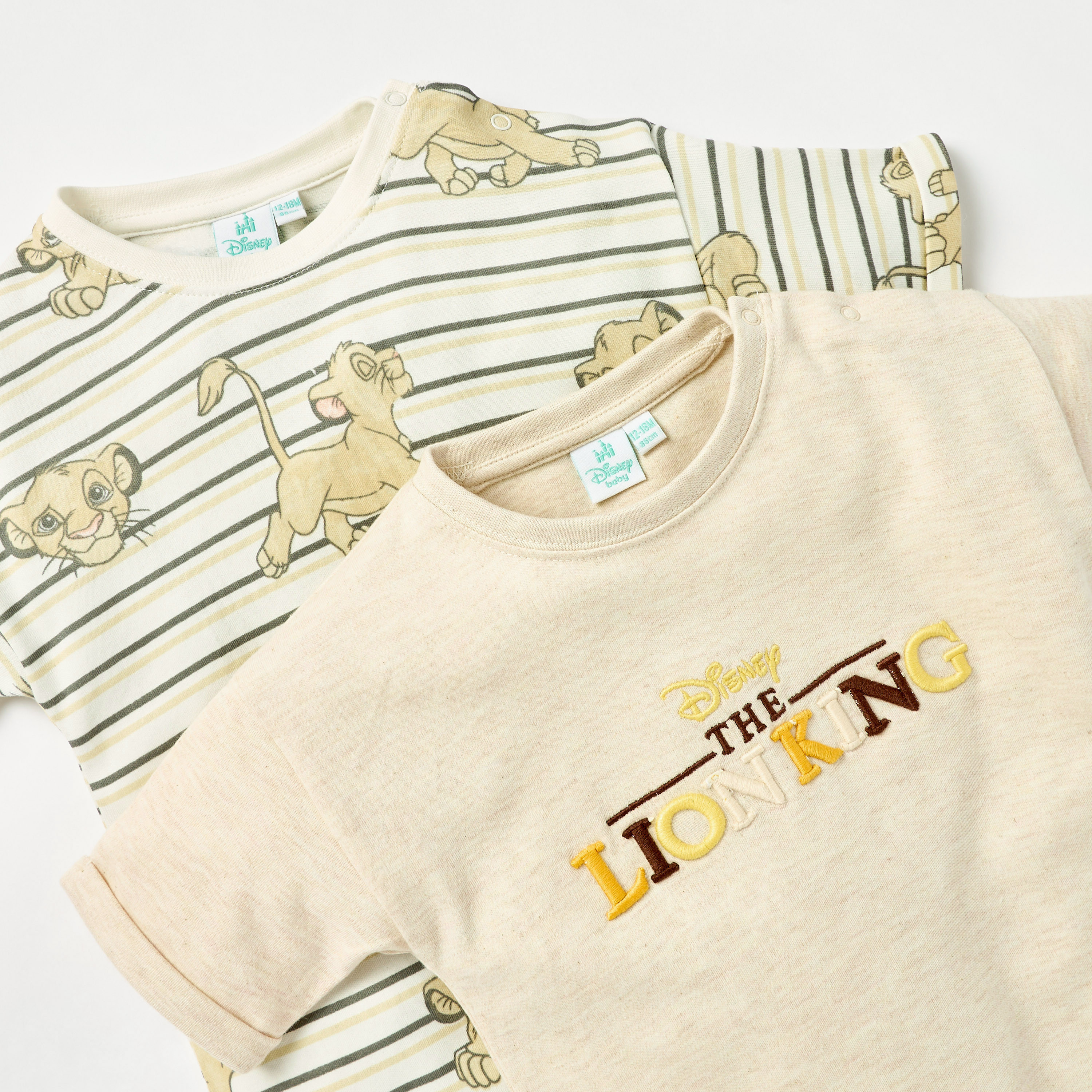 Disney Lion King Print Romper with Short Sleeves - Set of 2-baby-boys-clothing-rompers-image-4