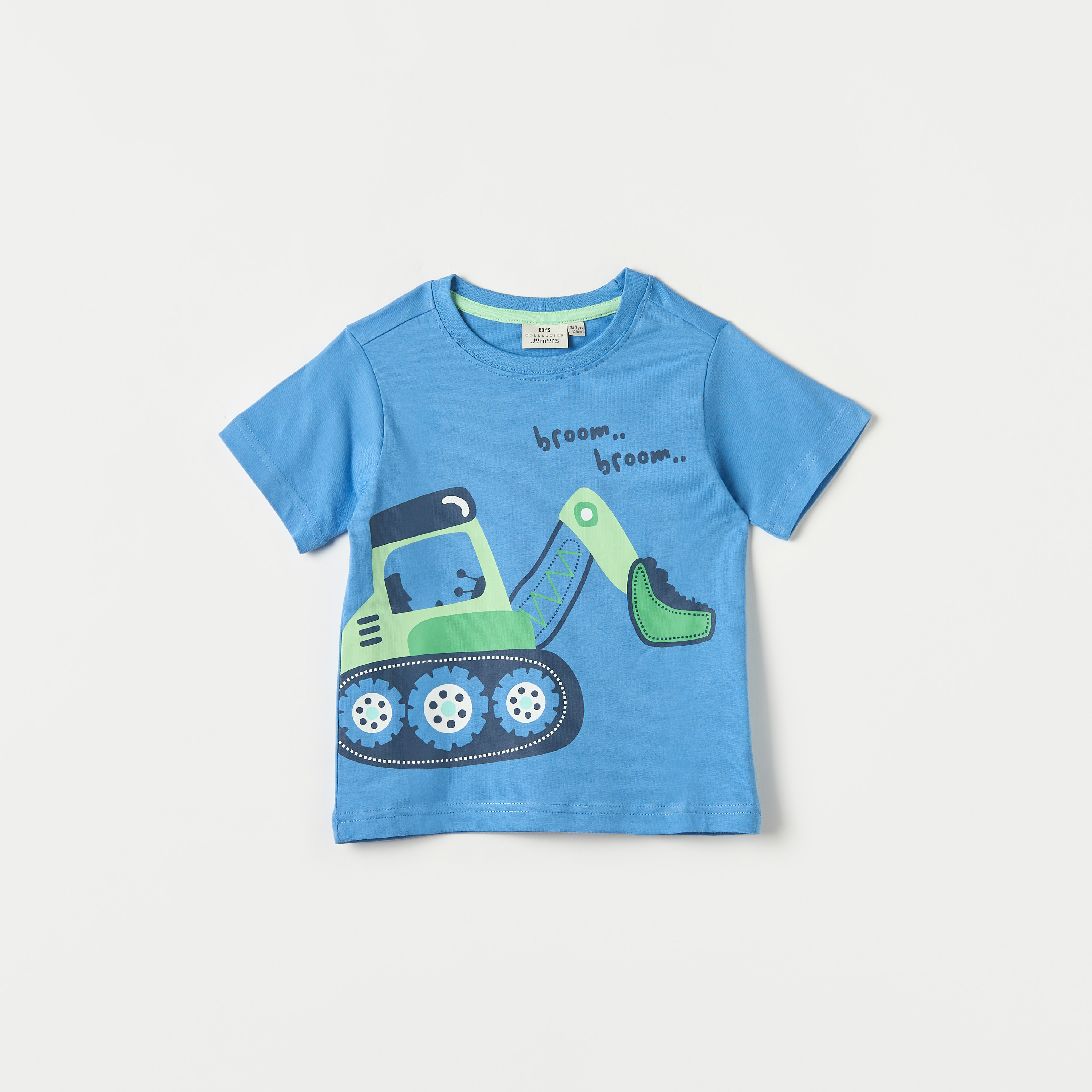 تيشيرت بياقة ضيقة وأكمام قصيرة بطبعات جرافيك من جونيورز-boys-clothing-tshirtsandpolos-image-1