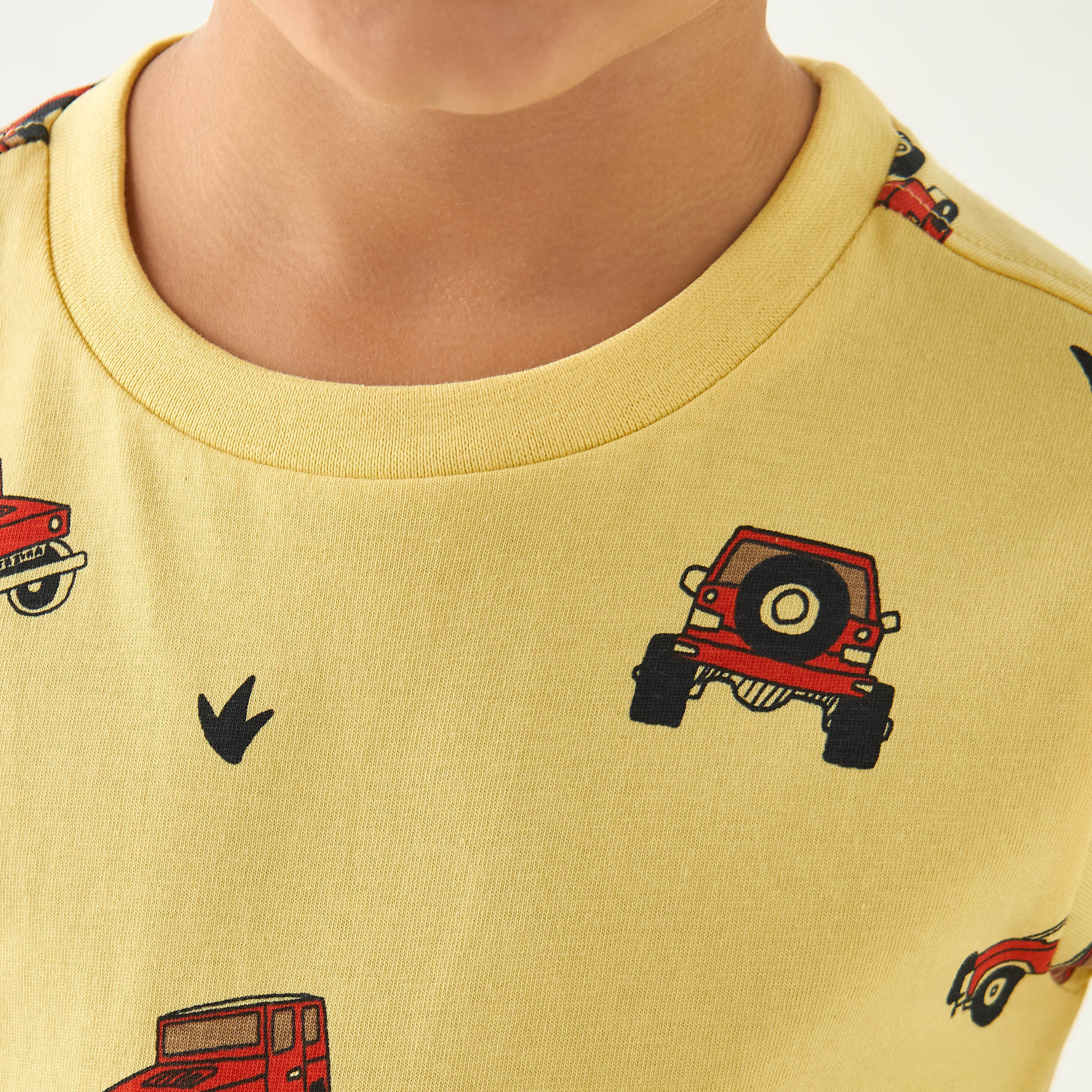 Juniors All-Over Vehicle Print Crew Neck T-shirt with Short Sleeves-baby-boys-clothing-tshirtsandpolos-image-4