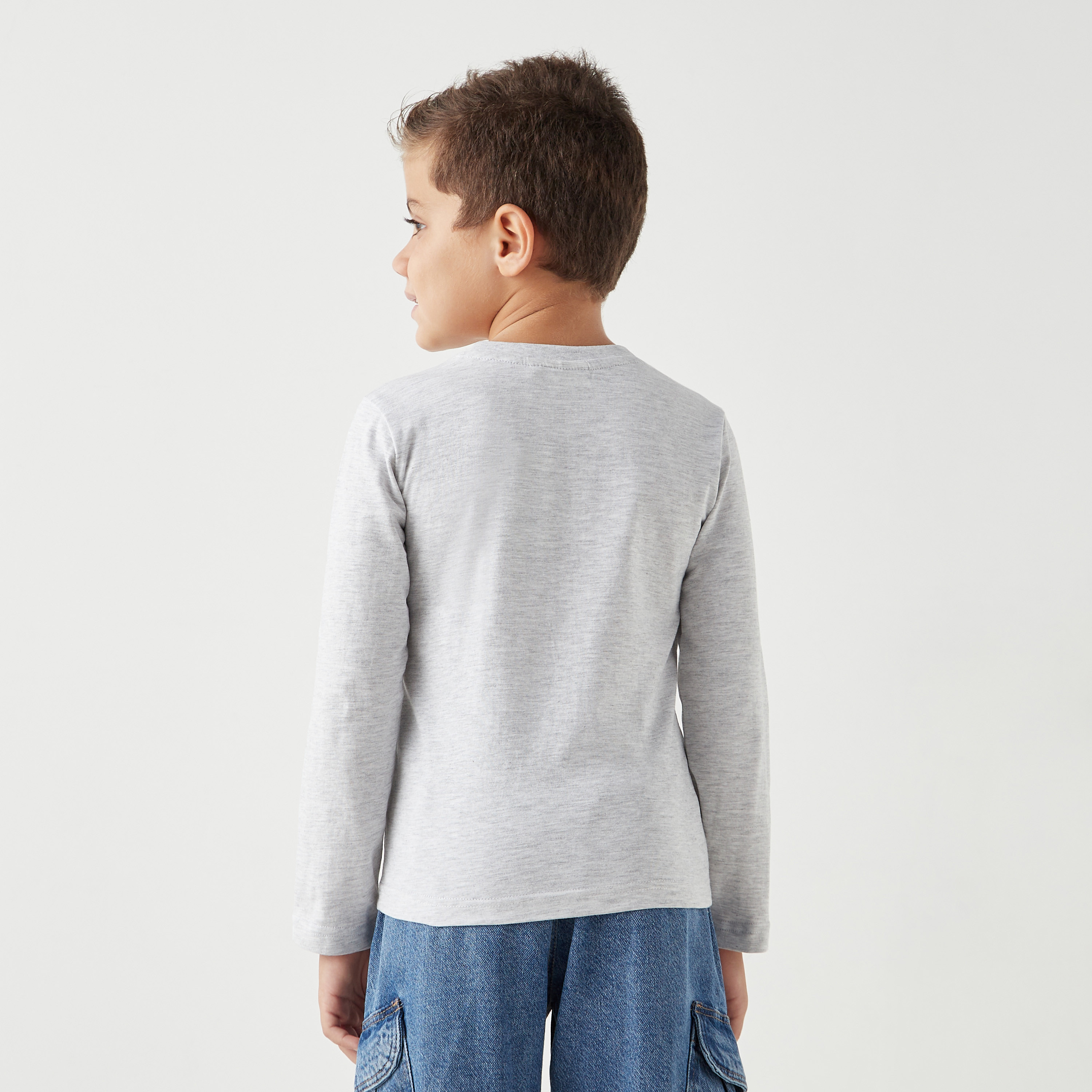 Juniors Tiger Print T-shirt with Long Sleeves and Crew Neck-boys-clothing-tshirtsandpolos-image-3