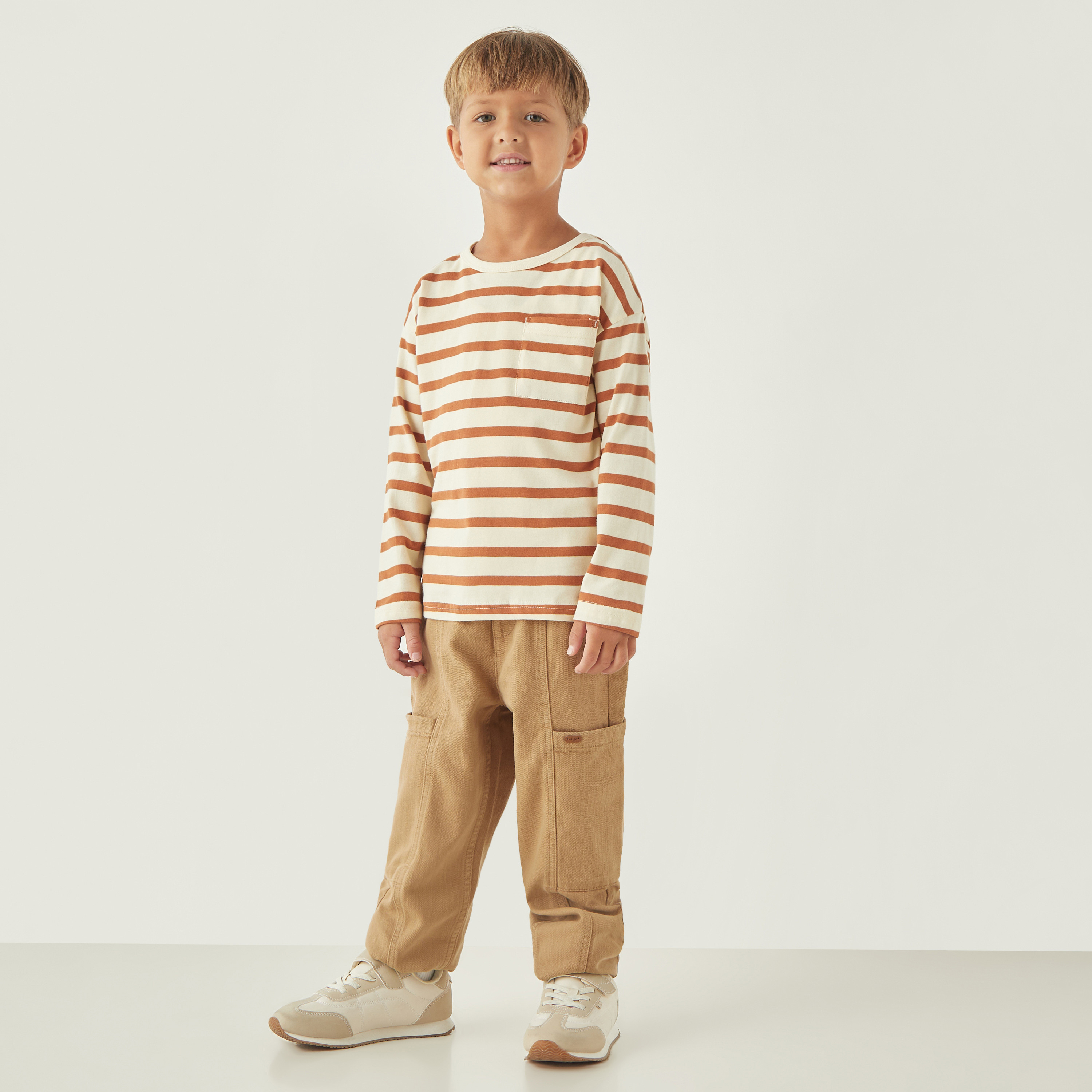 Juniors Striped Long Sleeves T-shirt with Chest Pocket-boys-clothing-tshirtsandpolos-image-2
