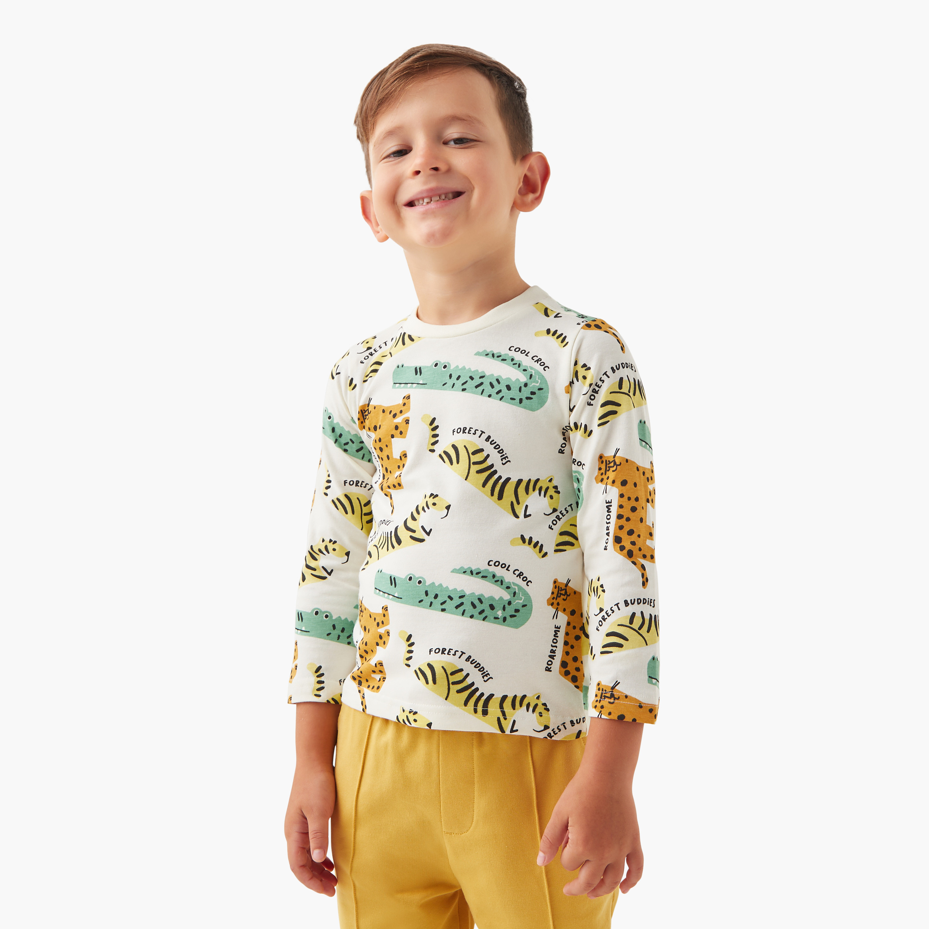 Juniors All-Over Animal Print T-shirt with Long Sleeves-boys-clothing-tshirtsandpolos-image-1