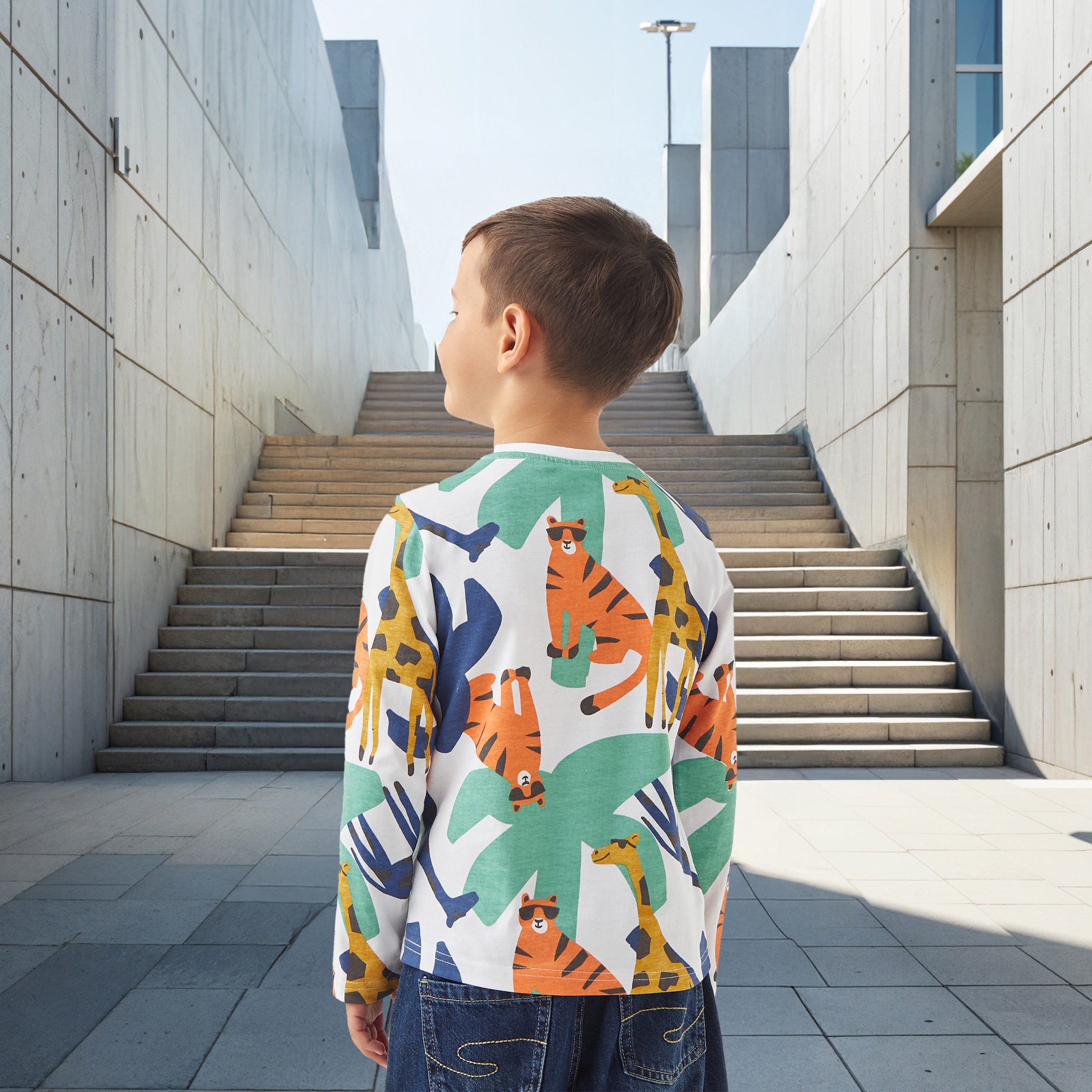 Juniors All-Over Animal Print Crew Neck T-shirt with Long Sleeves-boys-clothing-tshirtsandpolos-image-3