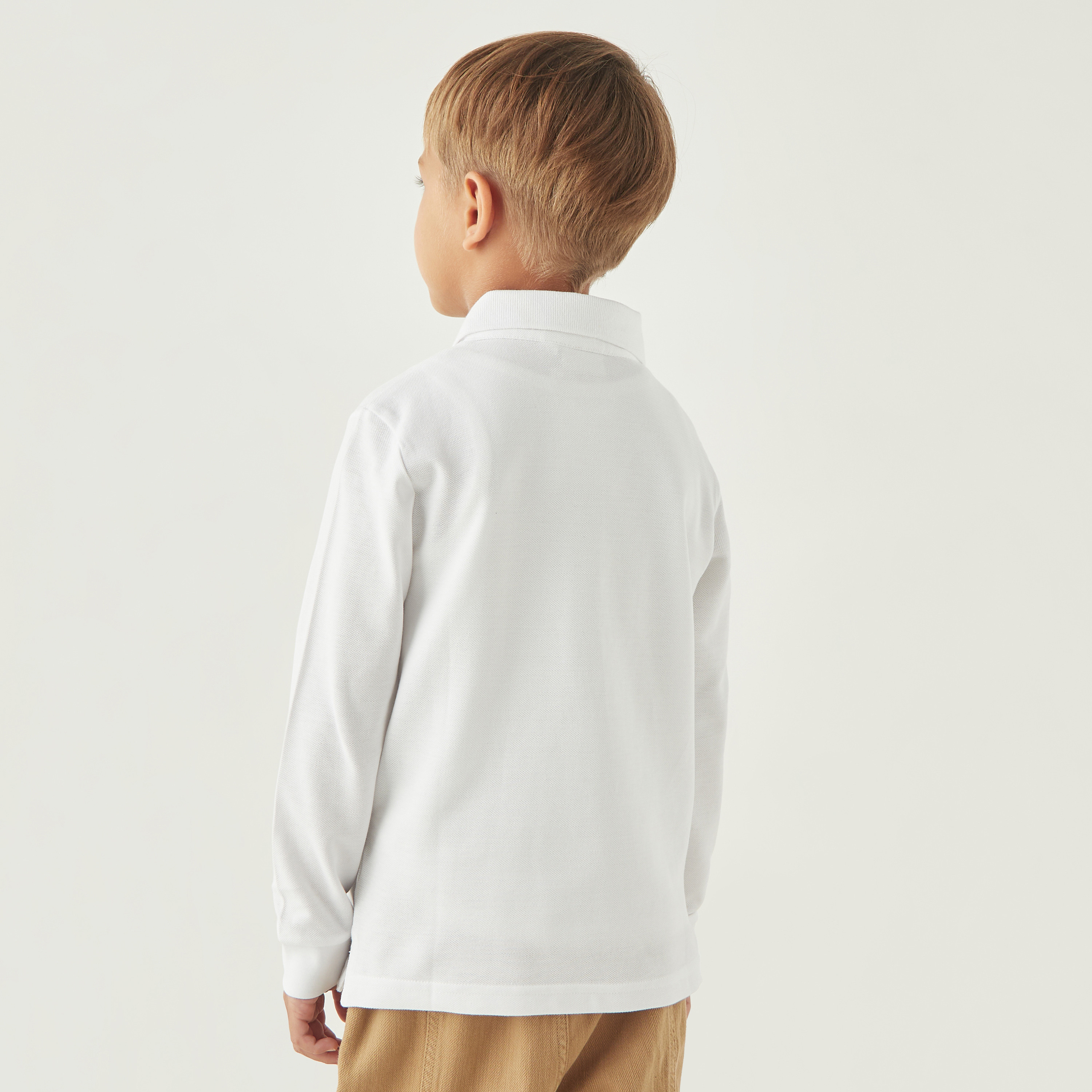 تيشيرت بولو سادة بأكمام طويلة وأزرار إغلاق من جونيورز-boys-clothing-tshirtsandpolos-image-3