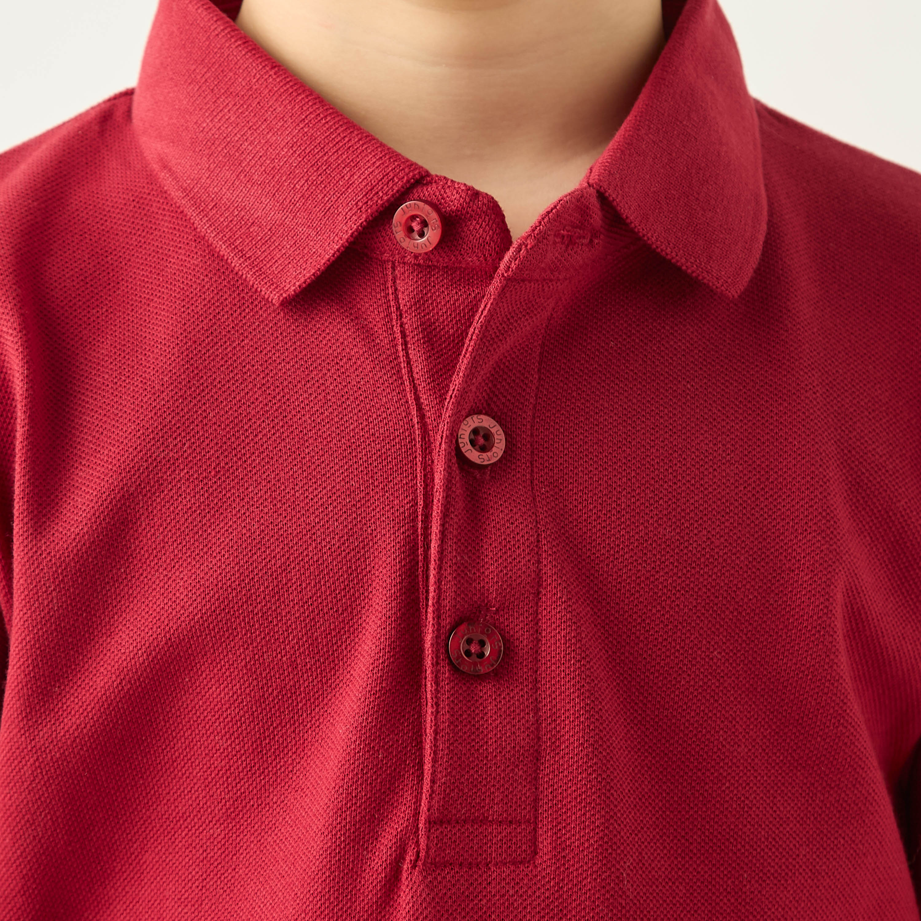 تيشيرت بولو سادة بأكمام طويلة من جونيورز-boys-clothing-tshirtsandpolos-image-4