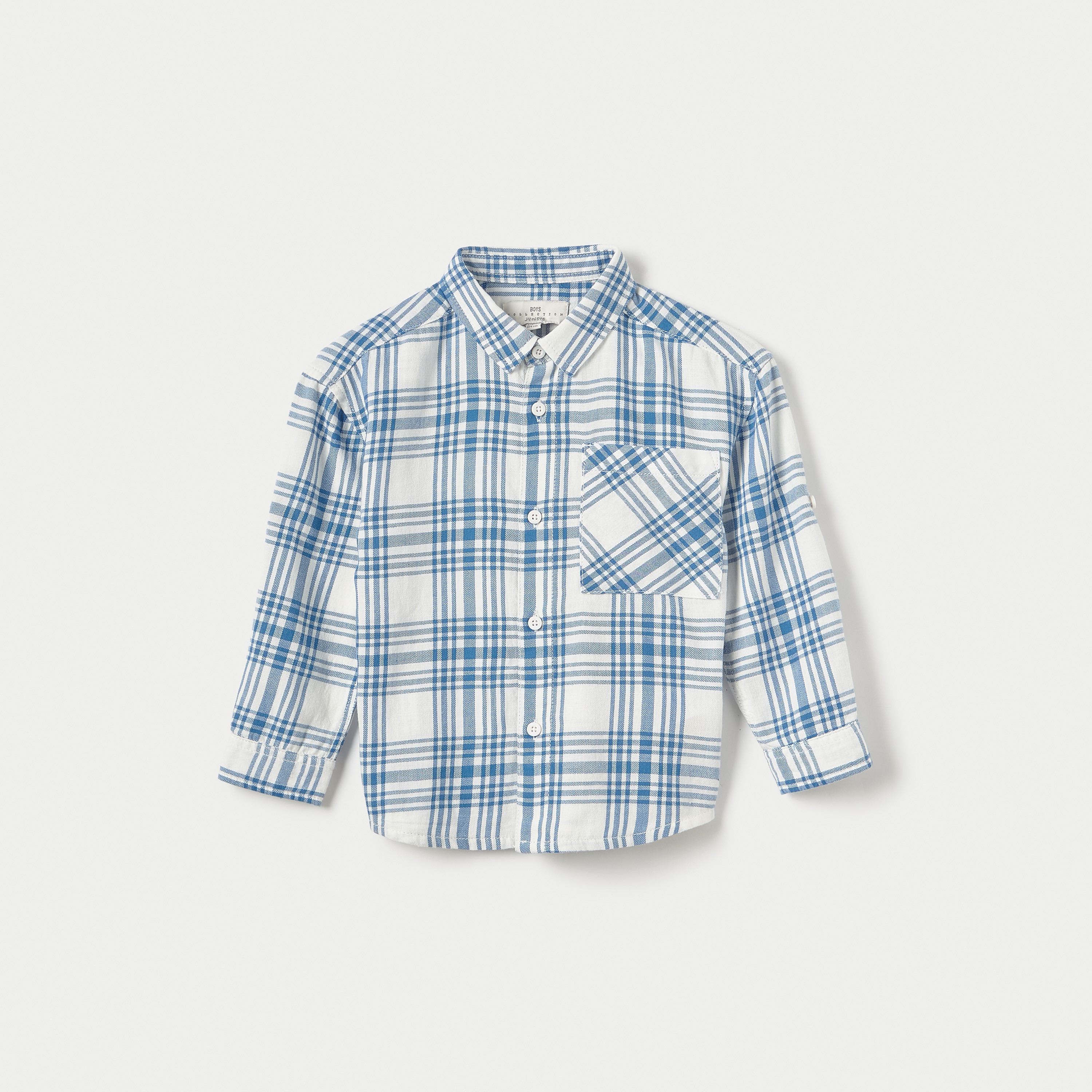 قميص مربعات بأكمام طويلة وجيب من جونيورز-boys-clothing-shirts-image-1