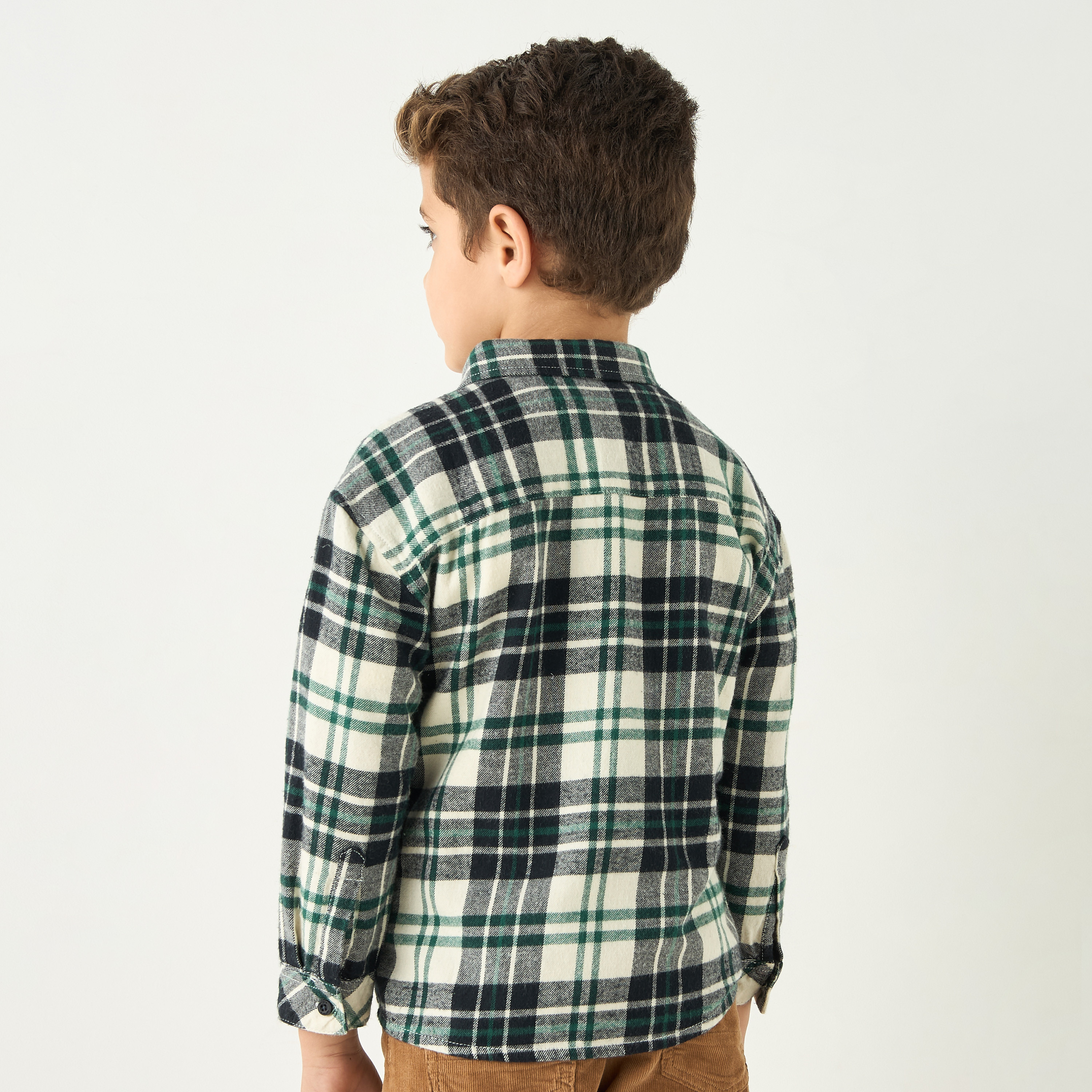 قميص مربّعات بأكمام طويلة وجيب أمامي من جونيورز-boys-clothing-shirts-image-3