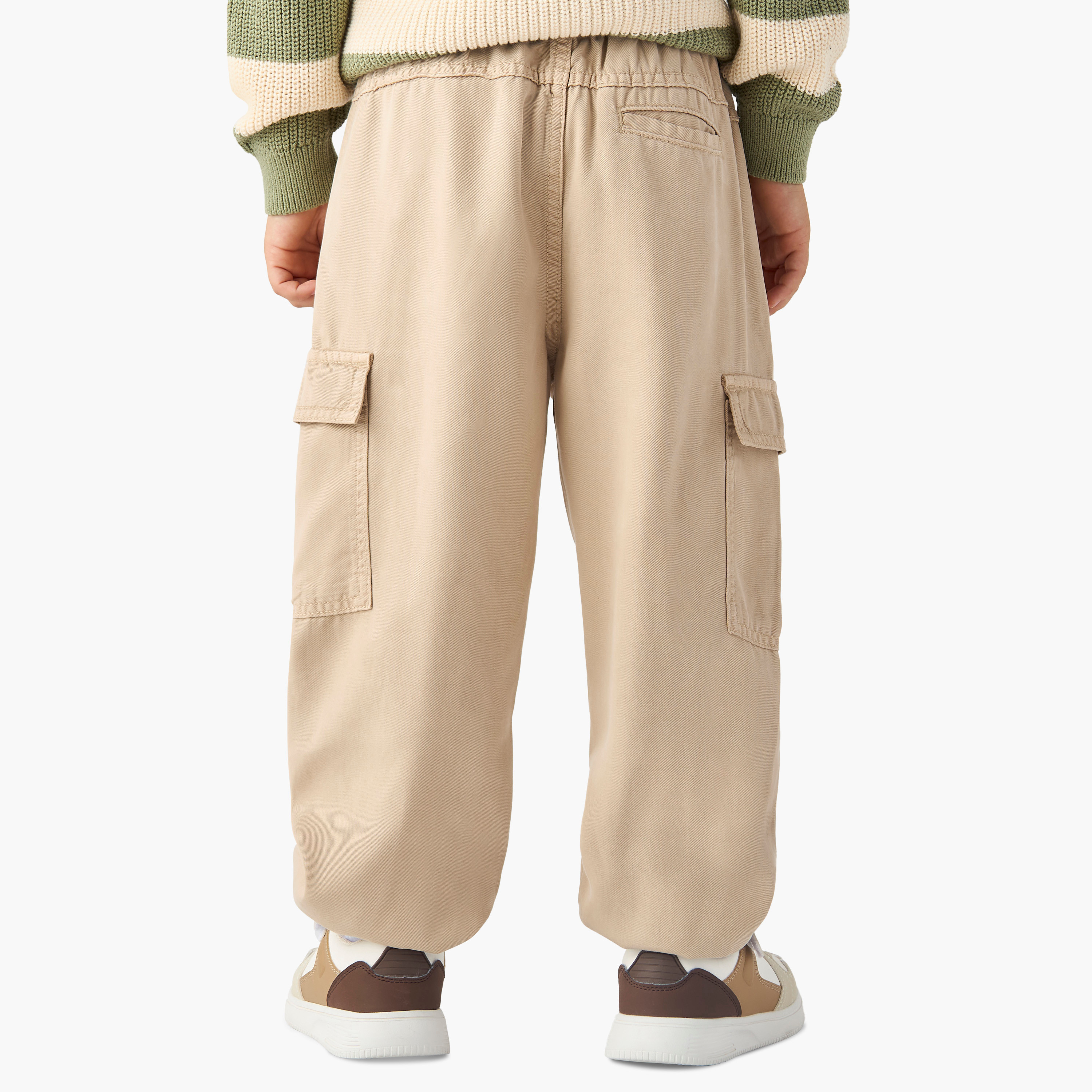 Juniors Solid Pants with Drawstring Closure and Pockets-boys-clothing-bottoms-joggersandtrackpants-image-3