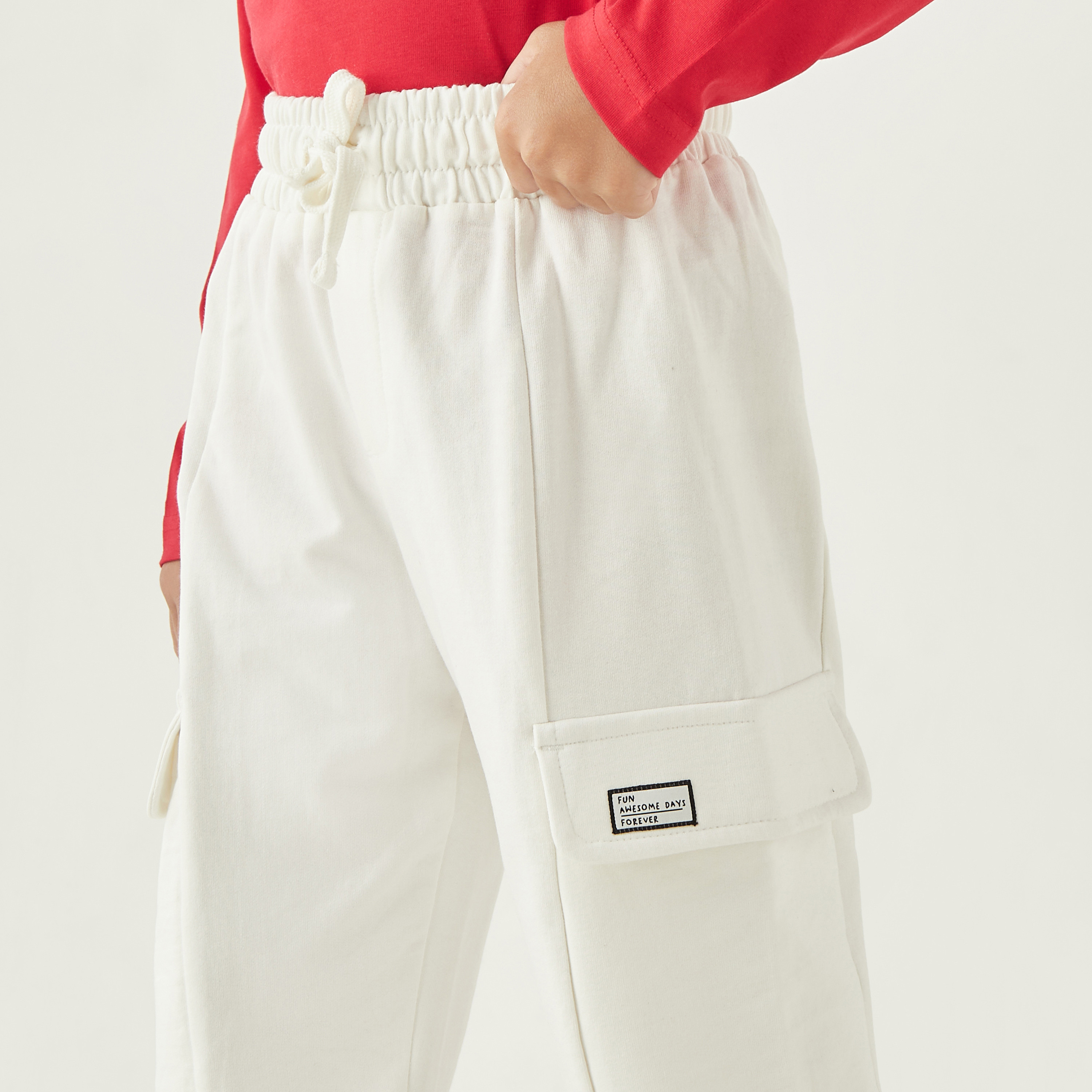 Juniors Slogan Applique Joggers with Drawstring Closure-boys-clothing-bottoms-joggersandtrackpants-image-4