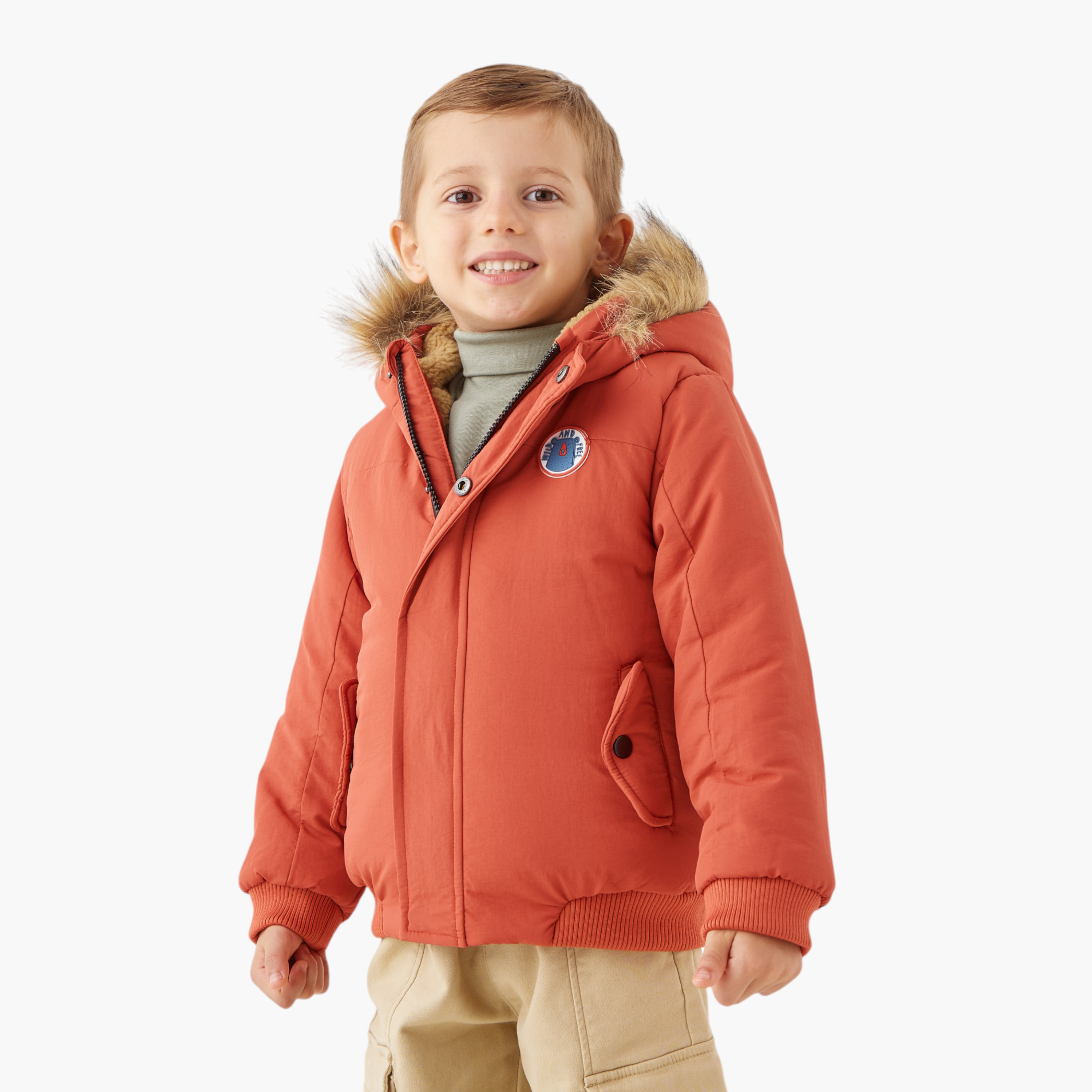 Juniors Heavy Jacket with Hood and Long Sleeves-boys-clothing-jacketsandcoats-image-1