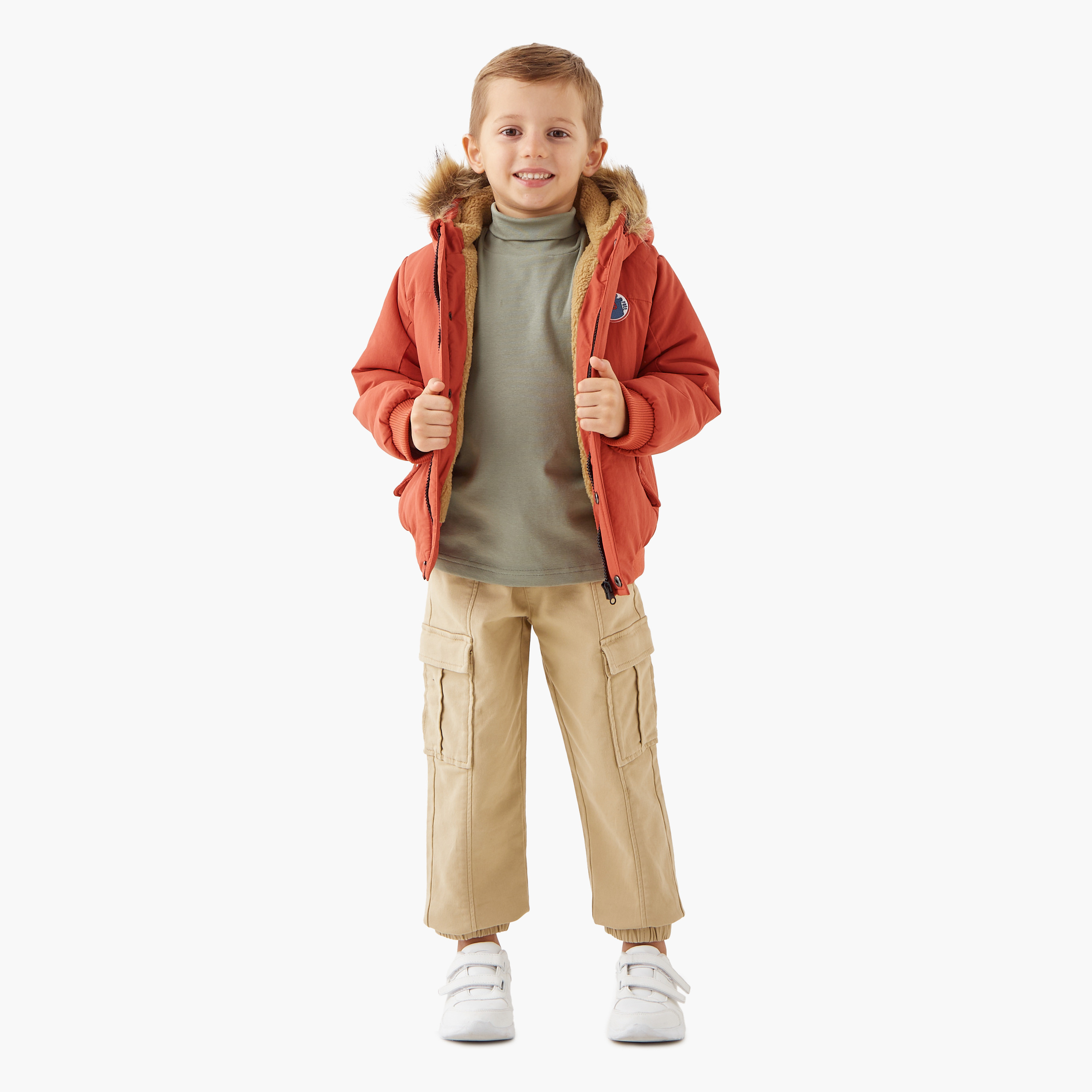 Juniors Heavy Jacket with Hood and Long Sleeves-boys-clothing-jacketsandcoats-image-2