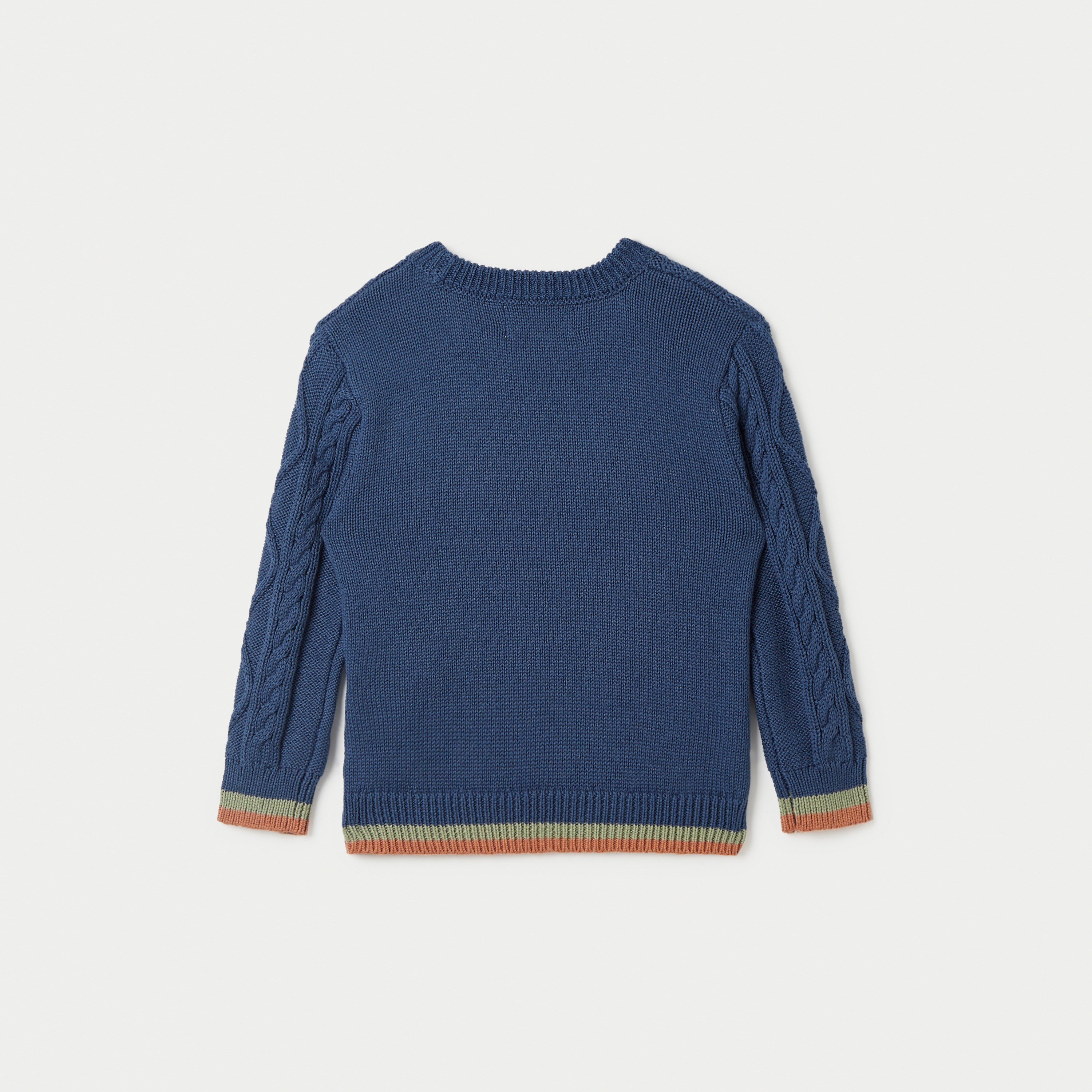 Juniors Textured Sweater with Long Sleeves and Crew Neck-baby-boys-clothing-jumpersandcardigans-image-4