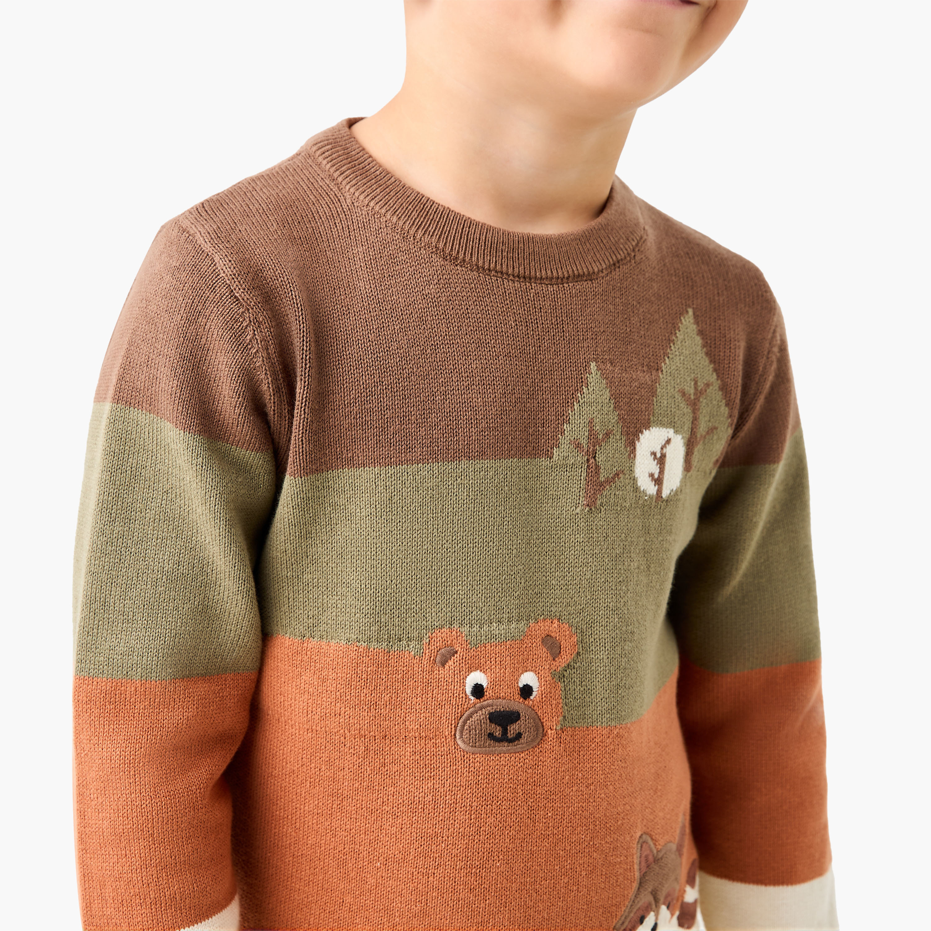 Juniors Colourblock Crew Neck Jumper with Long Sleeves-baby-boys-clothing-winterwear-jumpersandcardigans-image-4