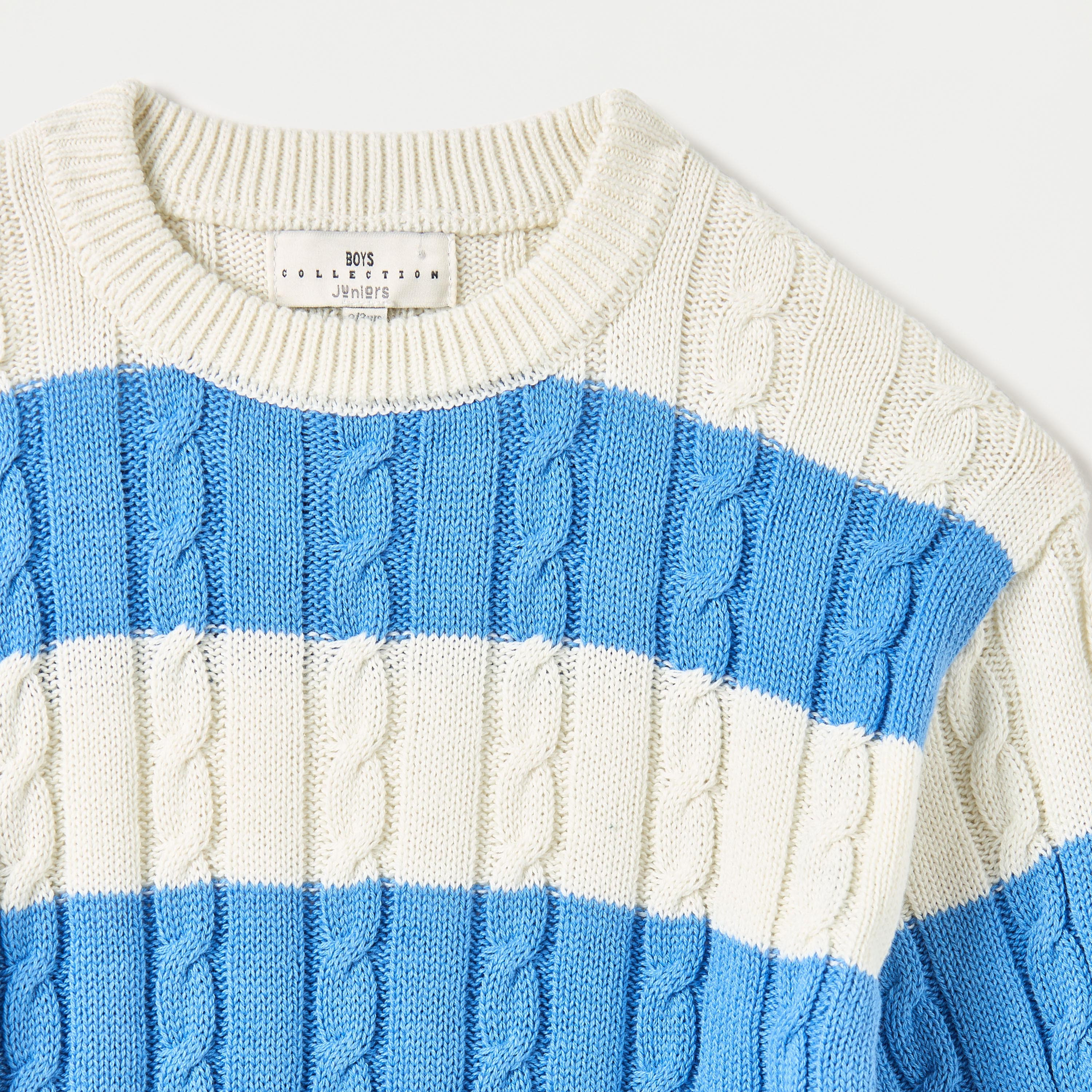 كنزة مخّططة بأكمام طويلة من جونيورز-baby-boys-clothing-winterwear-jumpersandcardigans-image-3
