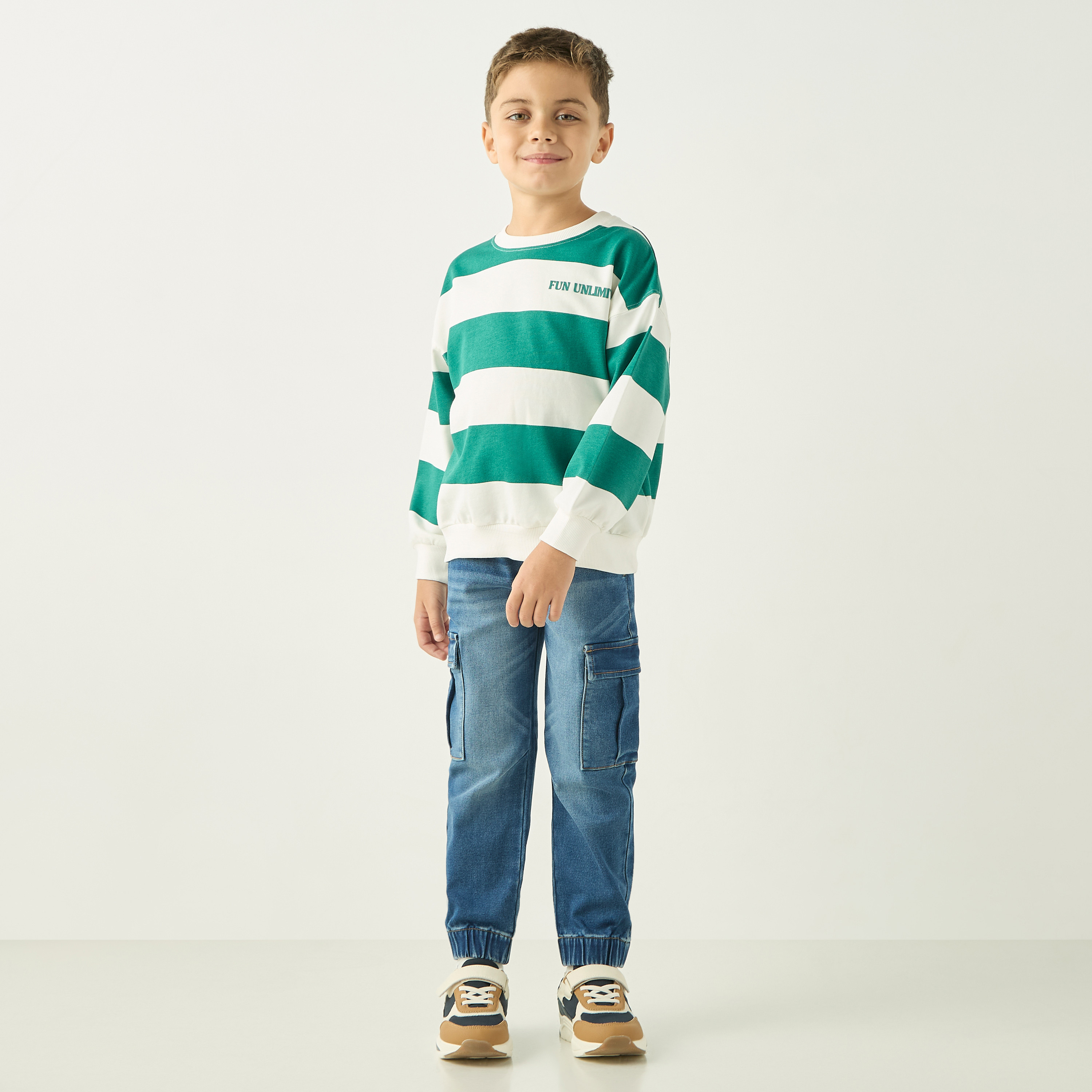 Juniors Striped Sweatshirt with Long Sleeves-baby-boys-clothing-winterwear-jumpersandcardigans-image-2