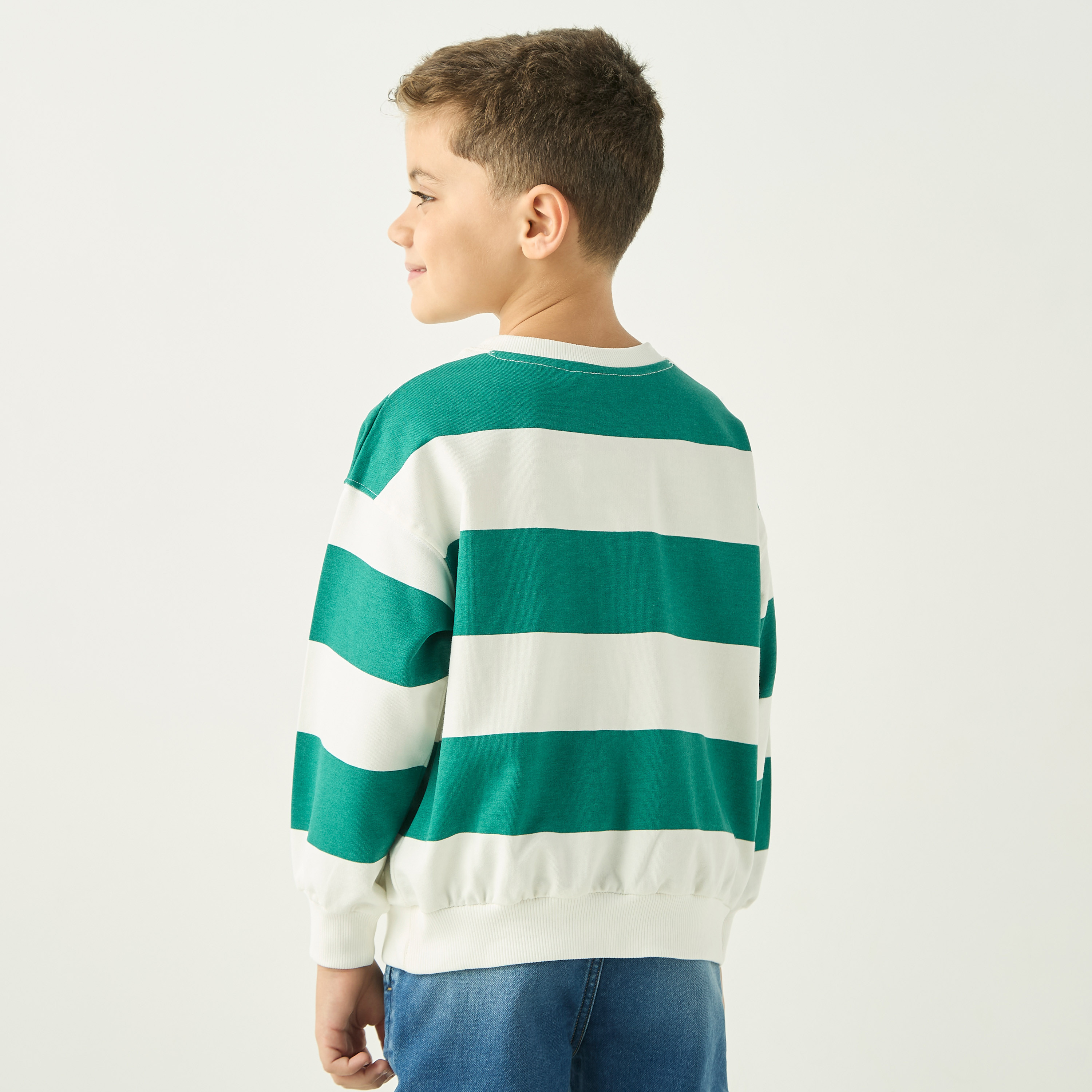 Juniors Striped Sweatshirt with Long Sleeves-baby-boys-clothing-winterwear-jumpersandcardigans-image-3