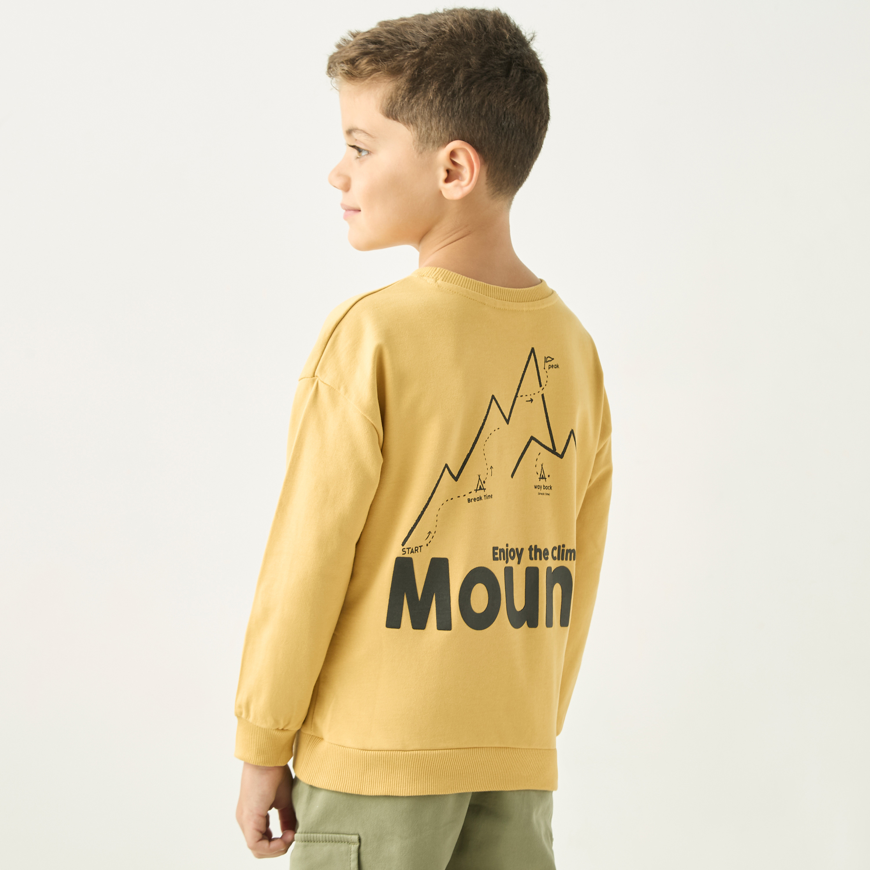 Buy Juniors Abstract Print Sweatshirt with Long Sleeves and Round Neck Online Babyshop UAE