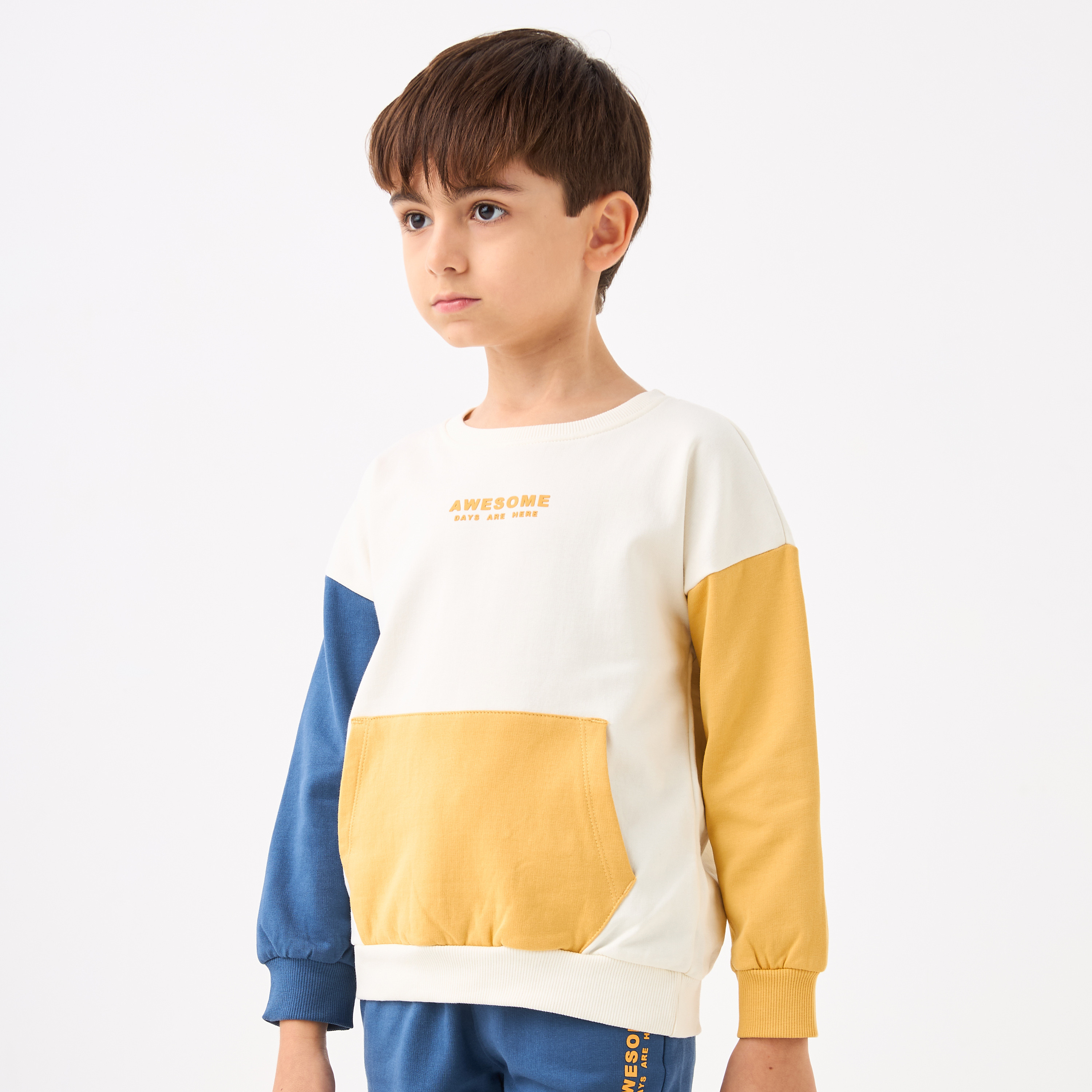 Juniors Colourblock Sweatshirt and Joggers Set-boys-clothing-setsandcoords-image-2