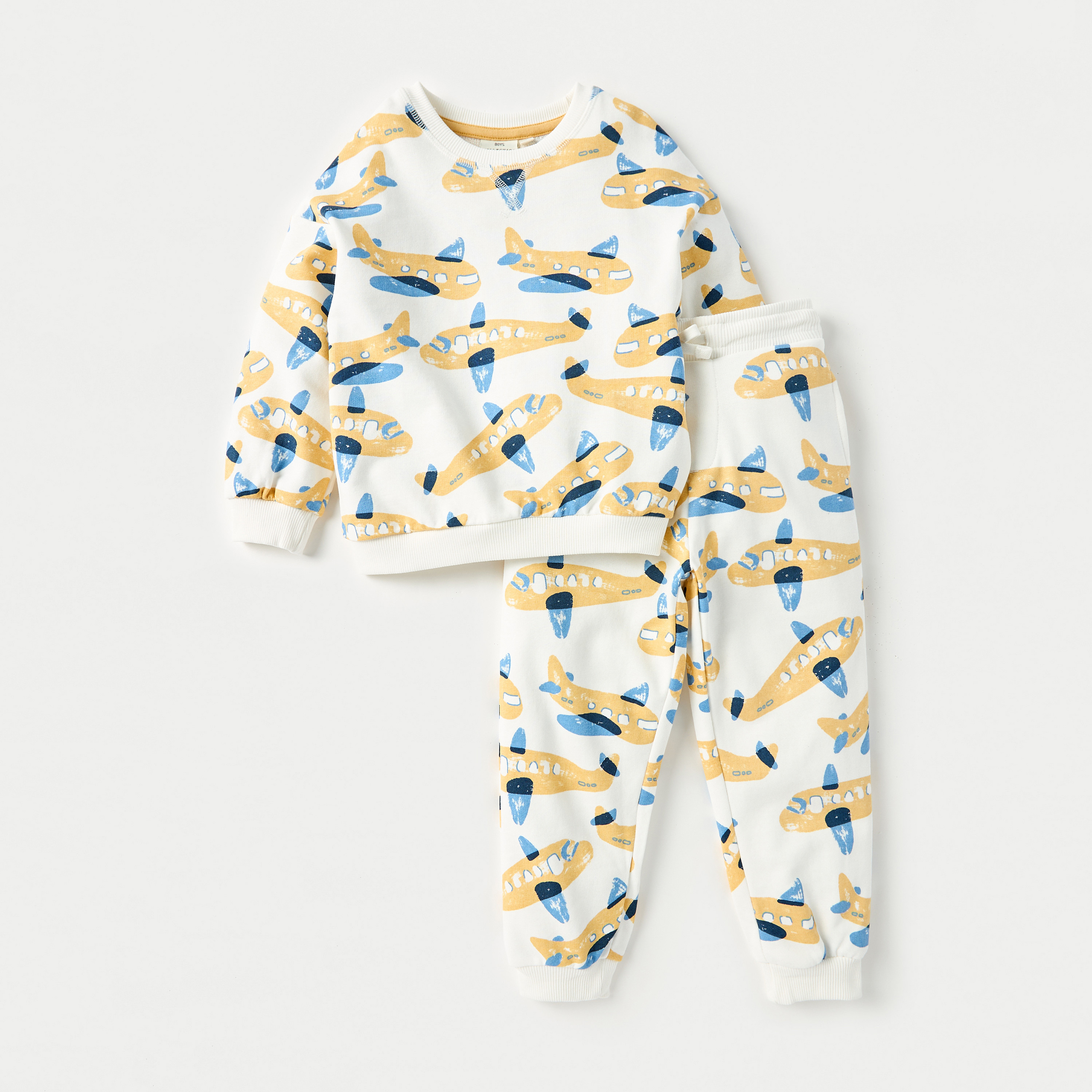 طقم سويت شيرت بطبعات وبنطلون رياضي من جونيورز-boys-clothing-setsandcoords-image-1