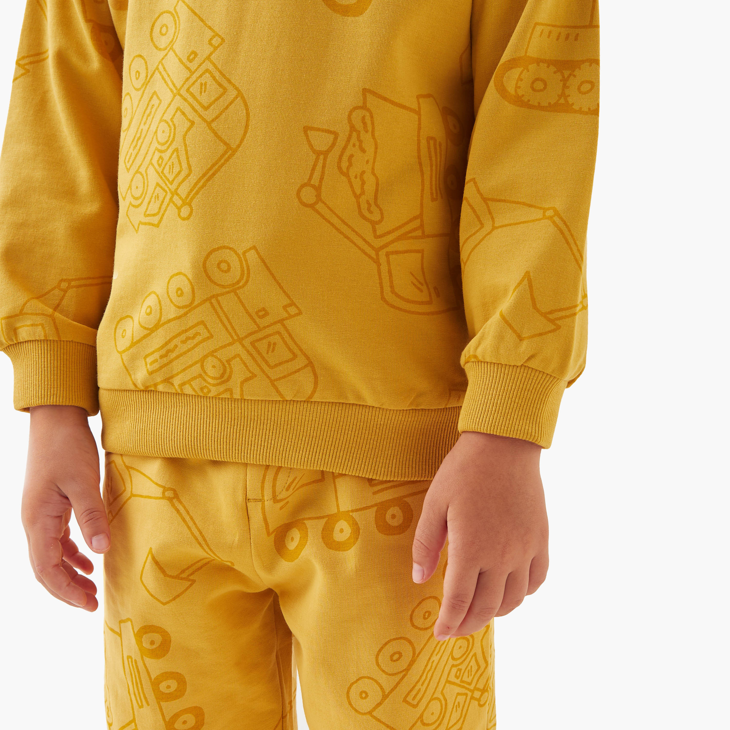 Juniors All-Over Vehicle Print Long Sleeves Sweatshirt and Joggers Set-boys-clothing-setsandcoords-image-6