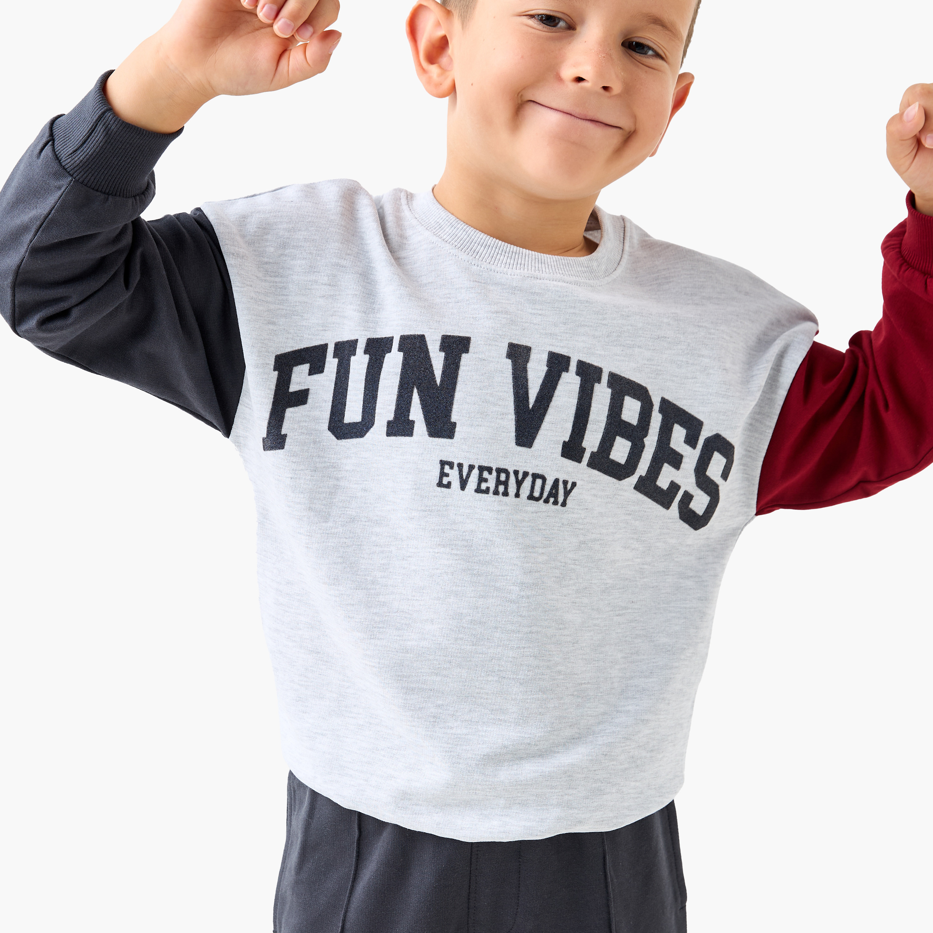 Juniors Typographic Print Long Sleeves Sweatshirt and Joggers Set-baby-boys-clothing-winterwear-setsandcoords-image-5
