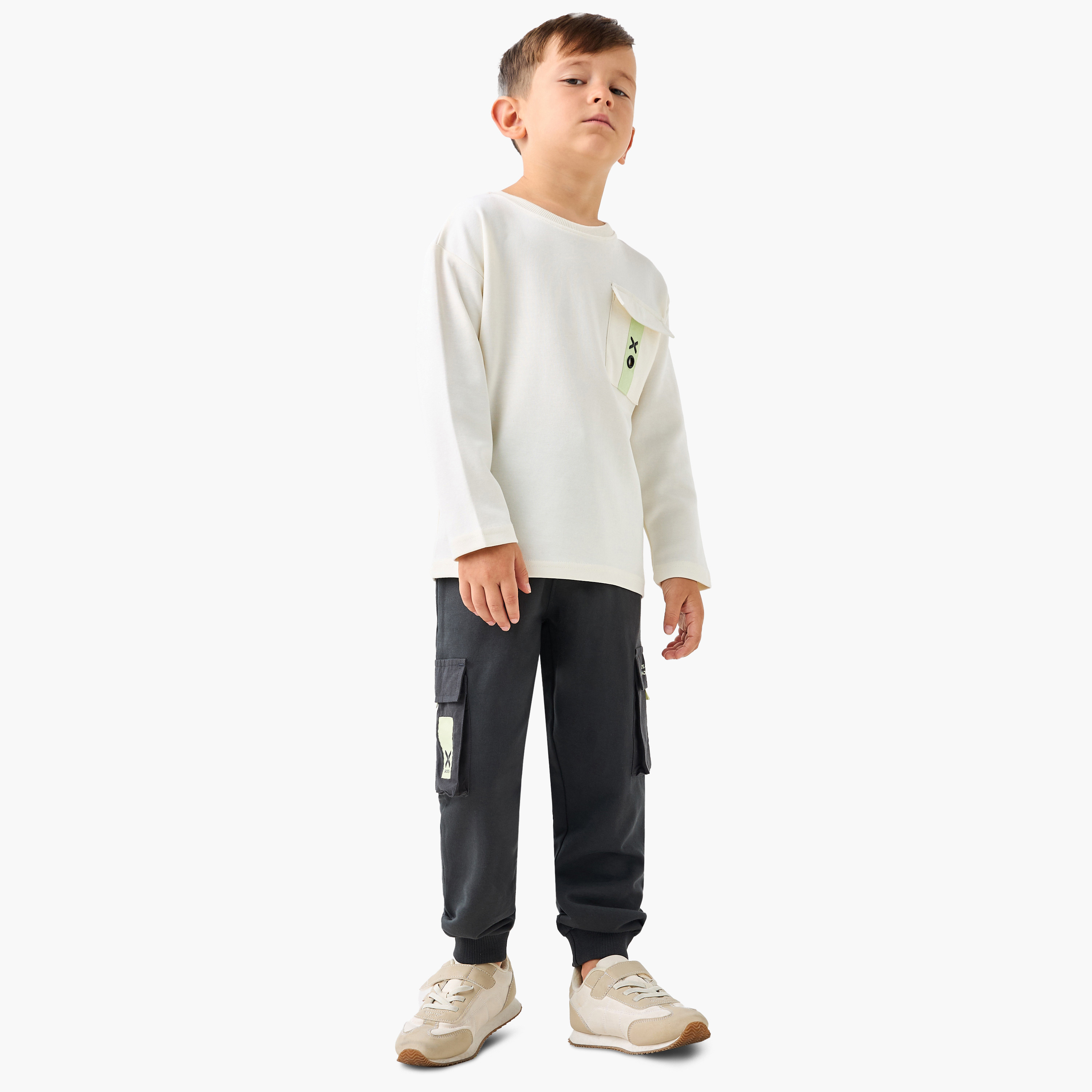 بنطلون رياضي بجيوب ورباط إغلاق وطبعات من إكس واي زي-boys-clothing-sportswear-bottoms-image-3