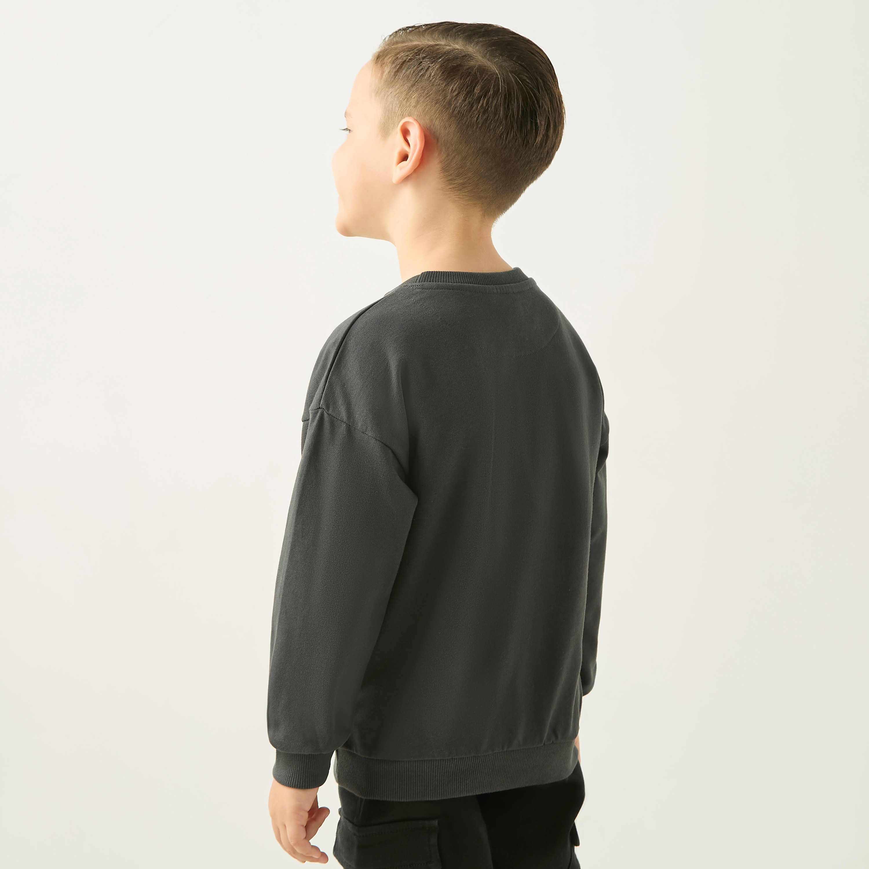 XYZ Slogan Embossed Sweatshirt with Long Sleeves-boys-clothing-sweatshirts-image-3