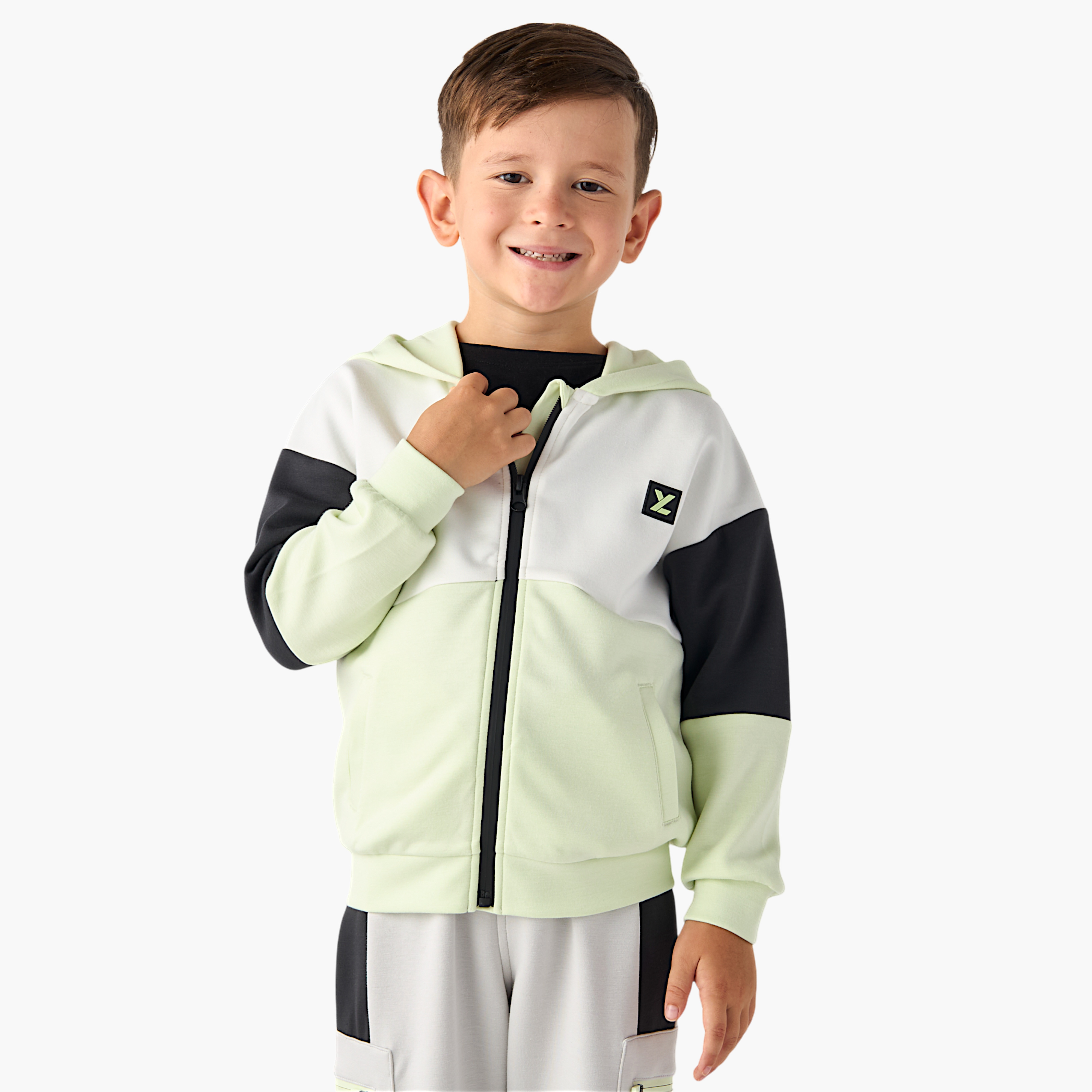 XYZ Colourblock Hooded Sweatshirt and Joggers Set-boys-clothing-sportswear-sets-image-2