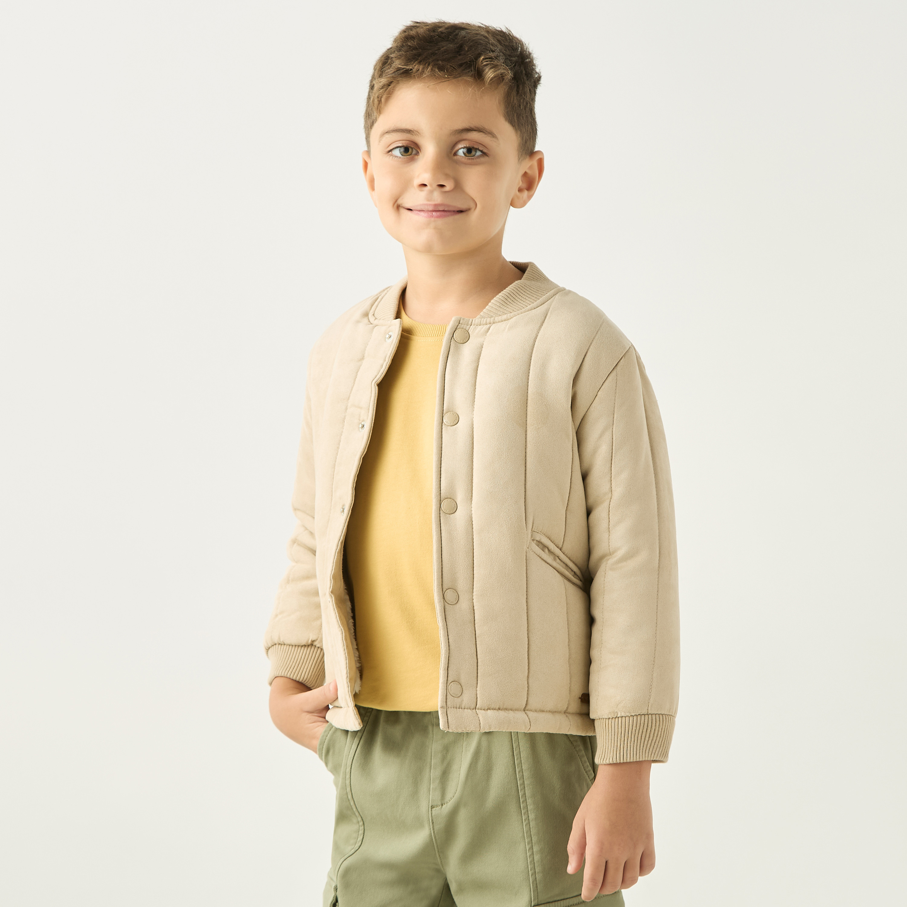 Eligo Quilted Long Sleeves Jacket with Zip Closure and Pockets-boys-clothing-jacketsandcoats-image-1