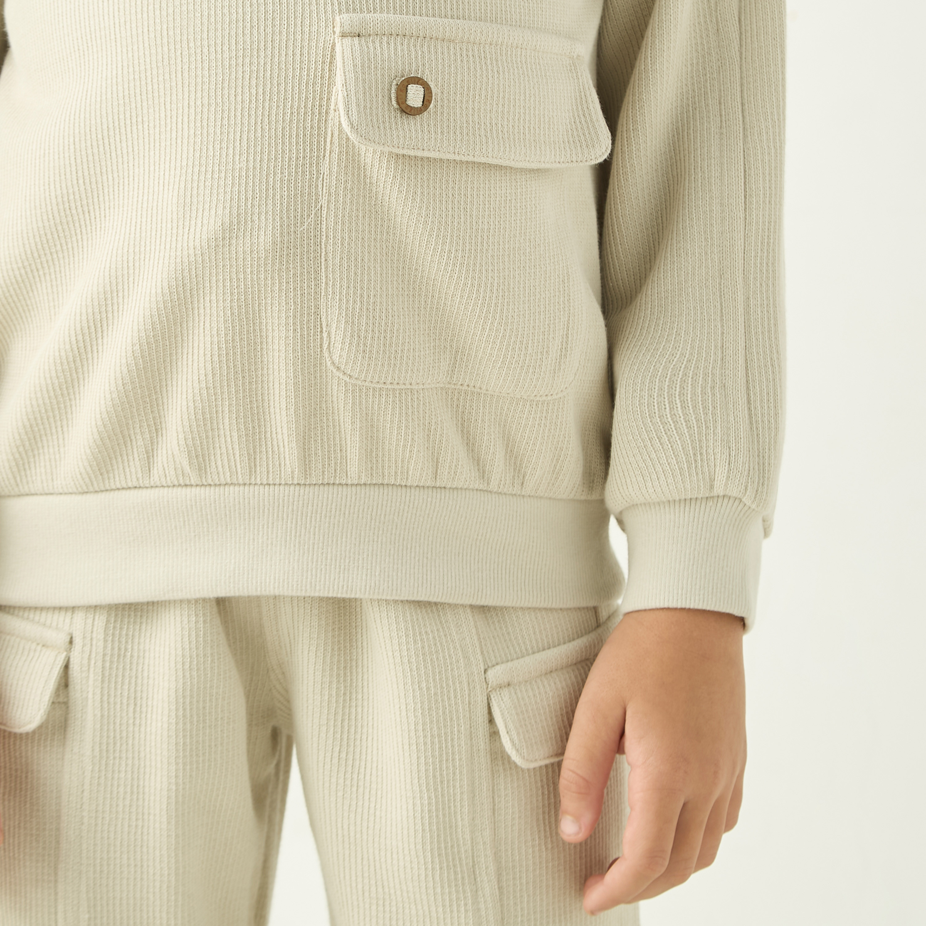 Eligo Waffle Textured Long Sleeve Sweatshirt and Joggers Set-baby-boys-clothing-winterwear-setsandcoords-image-5