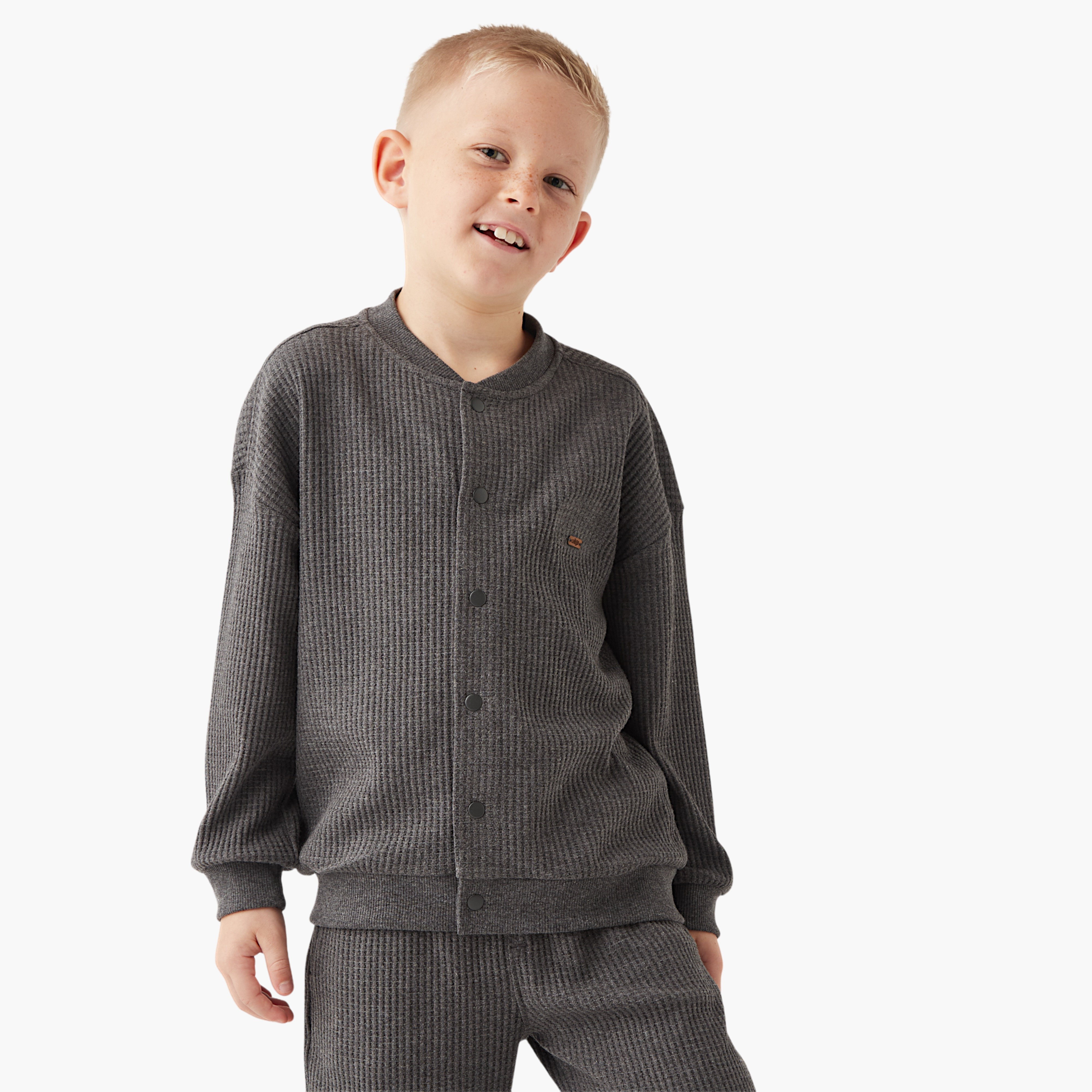 Eigo Ribbed Button Through Jacket and Joggers Set-baby-boys-clothing-winterwear-setsandcoords-image-4