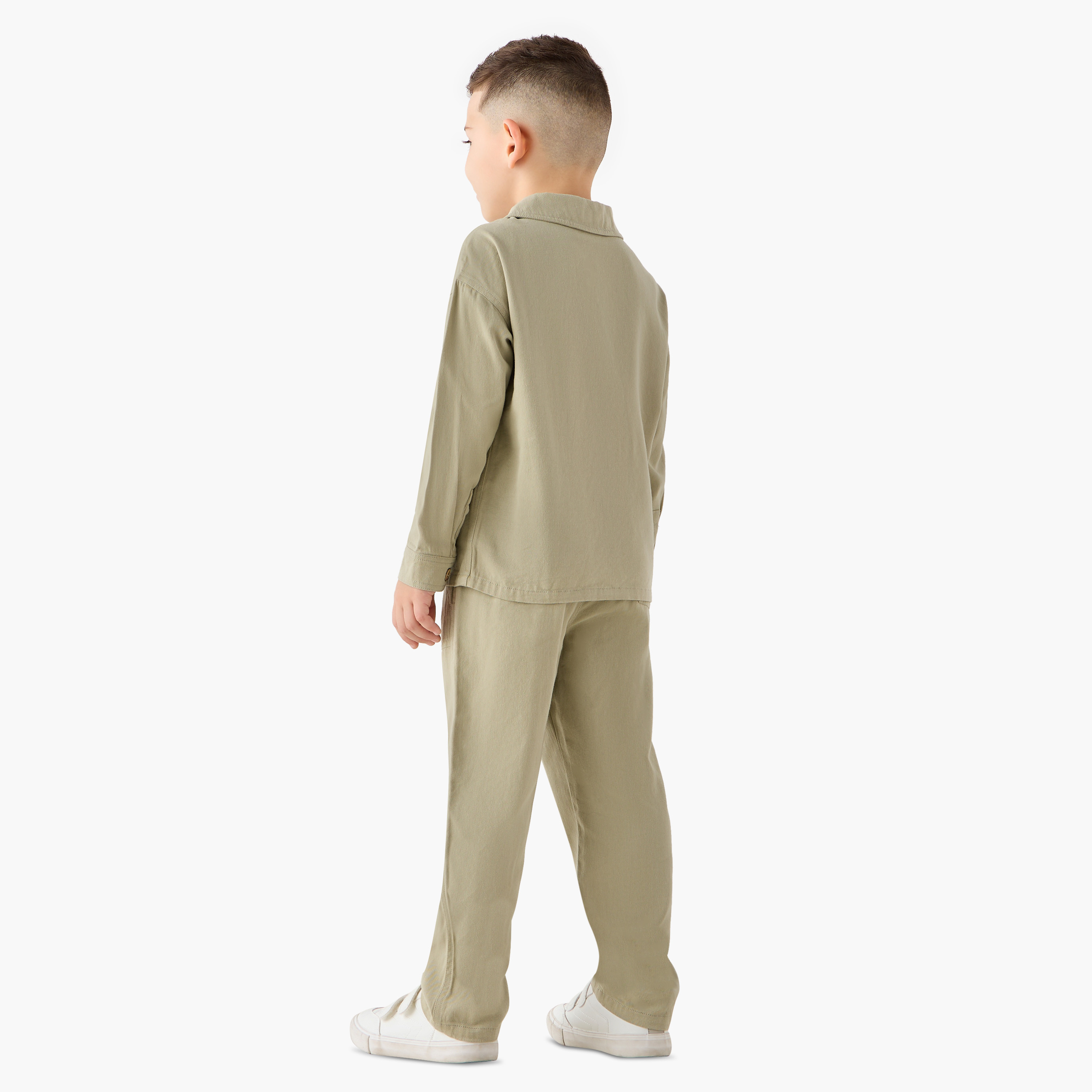 Eligo Solid Long Sleeves Shirt and Pants Set-baby-boys-clothing-winterwear-setsandcoords-image-4