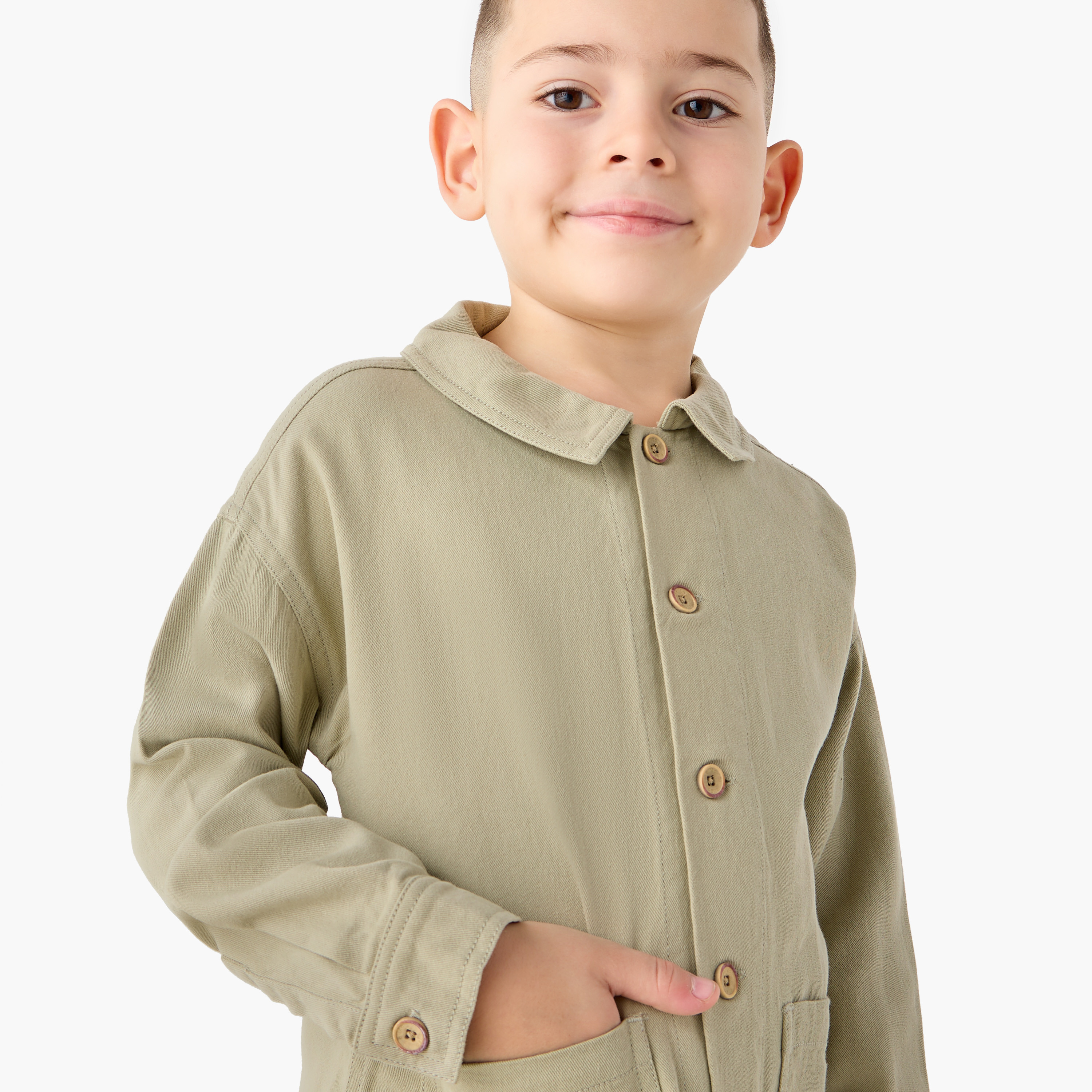 Eligo Solid Long Sleeves Shirt and Pants Set-baby-boys-clothing-winterwear-setsandcoords-image-5