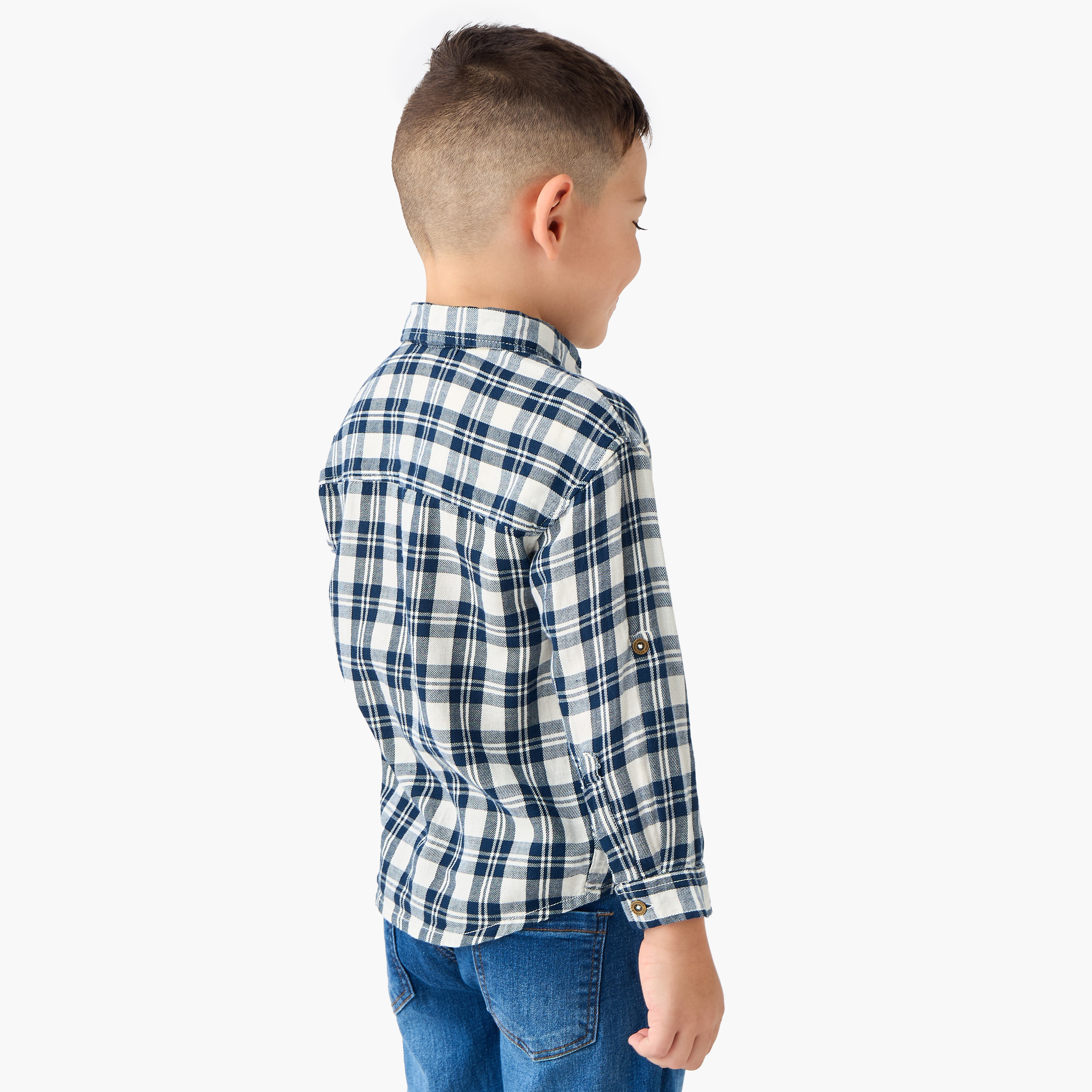 Lee Cooper Checked Shirt with Long Sleeves and Pocket-boys-clothing-shirts-image-3