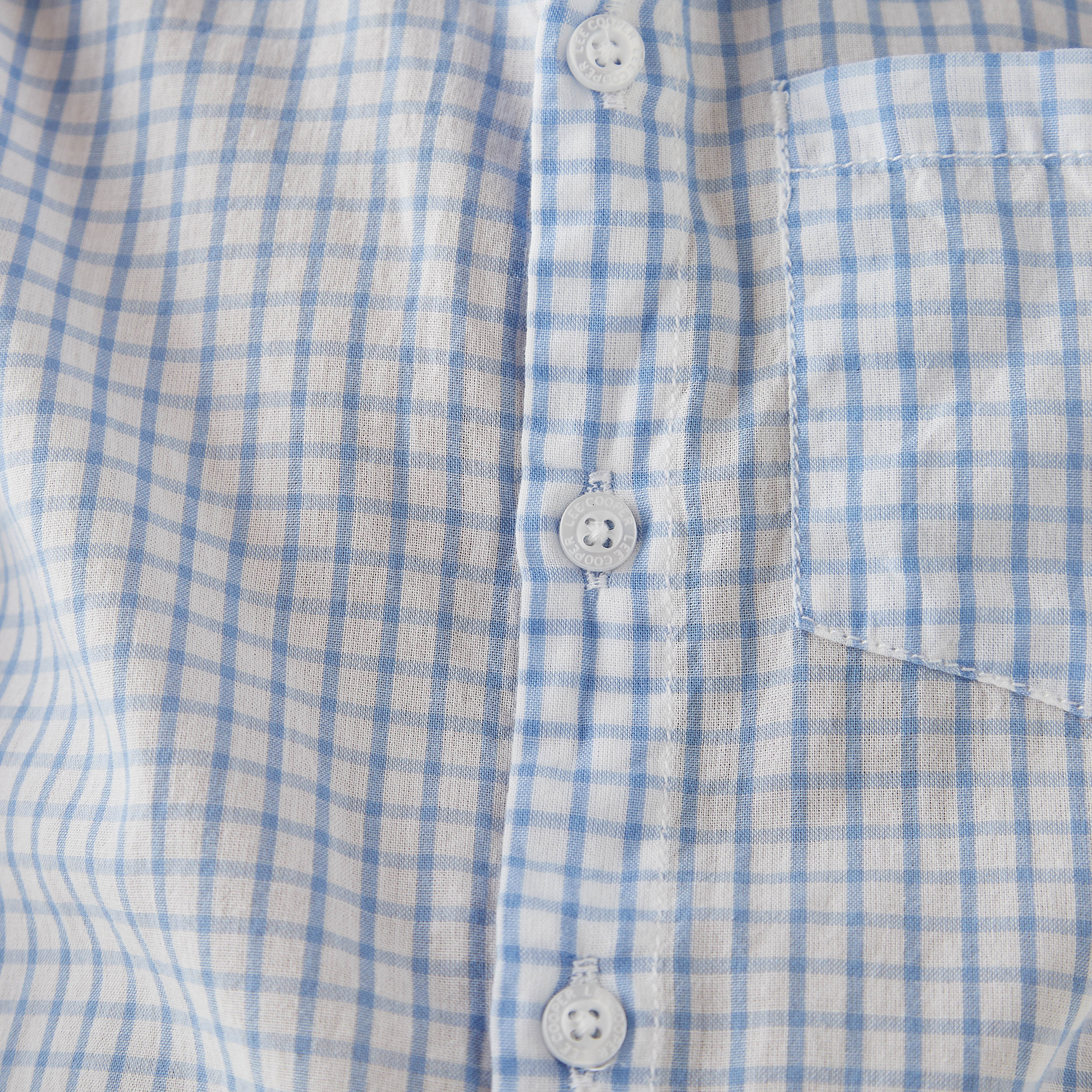 Lee Cooper Checked Shirt with Collar and Long Sleeves-boys-clothing-shirts-image-5