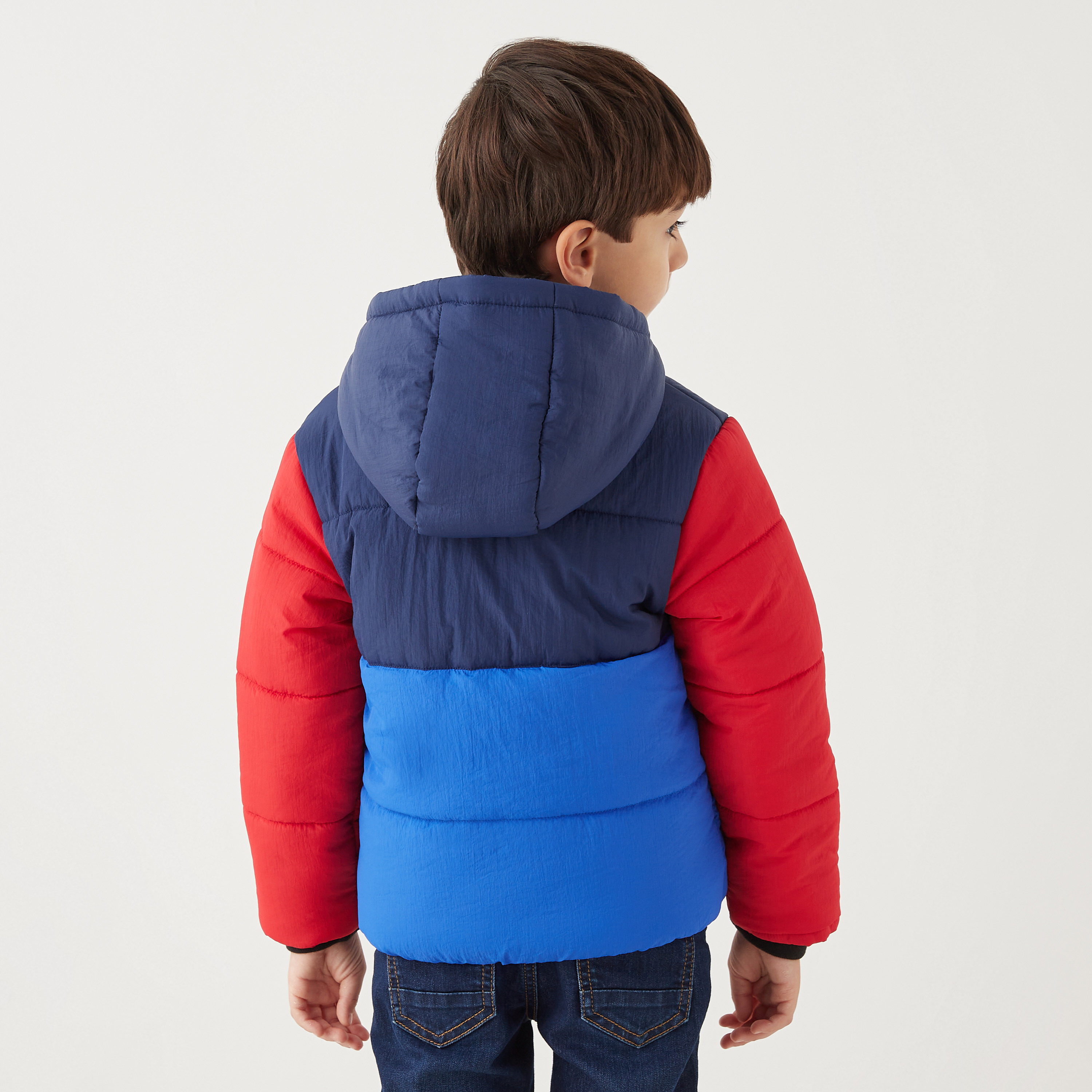 Lee Cooper Colourblock Zip Through Puffer Jacket with Hood and Pockets-cpbaby-clothing-boys-winterwear-coatsandjackets-image-3