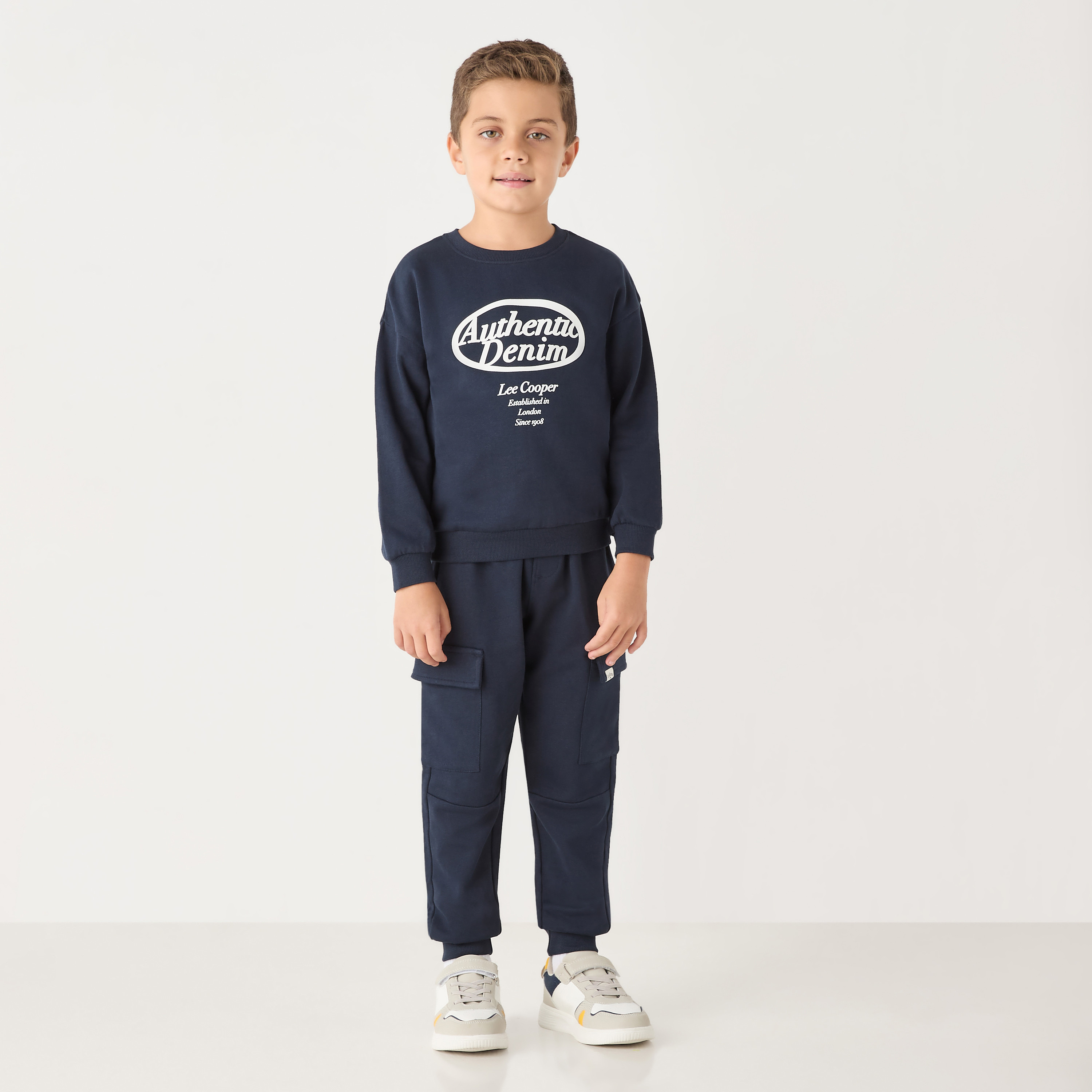 Lee Cooper Graphic Print Long Sleeves T-shirt and Joggers Set-baby-boys-clothing-winterwear-setsandcoords-image-1
