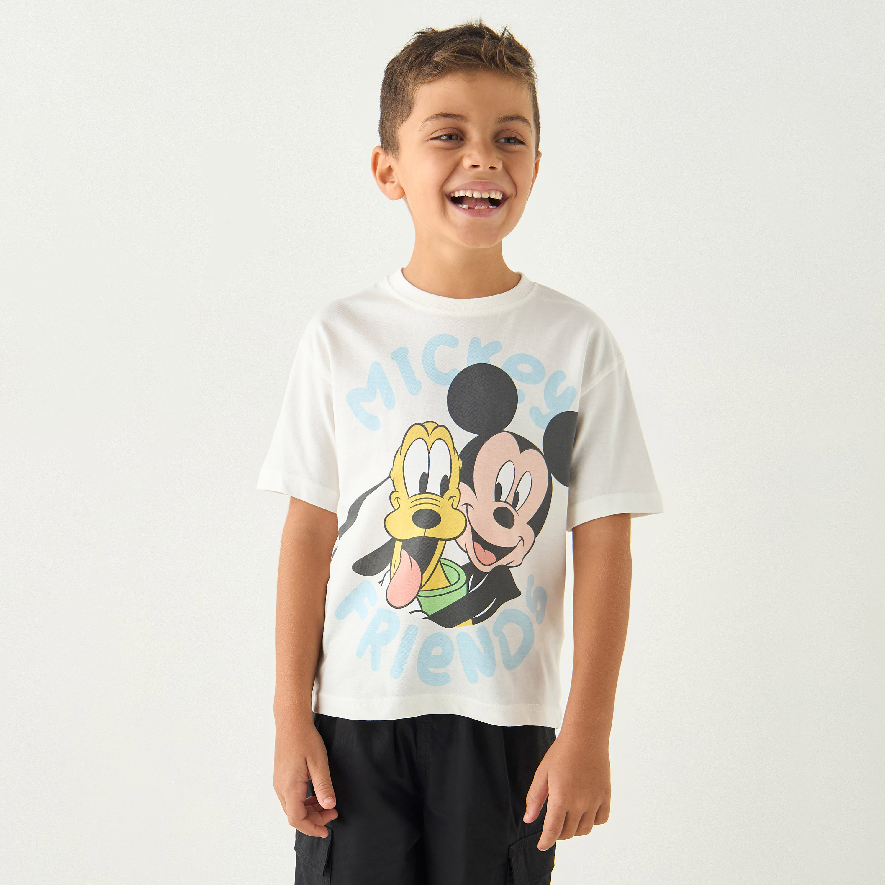 تيشيرت بأكمام قصيرة وطبعات ميكي والأصدقاء من ديزني-boys-clothing-tshirtsandpolos-image-1