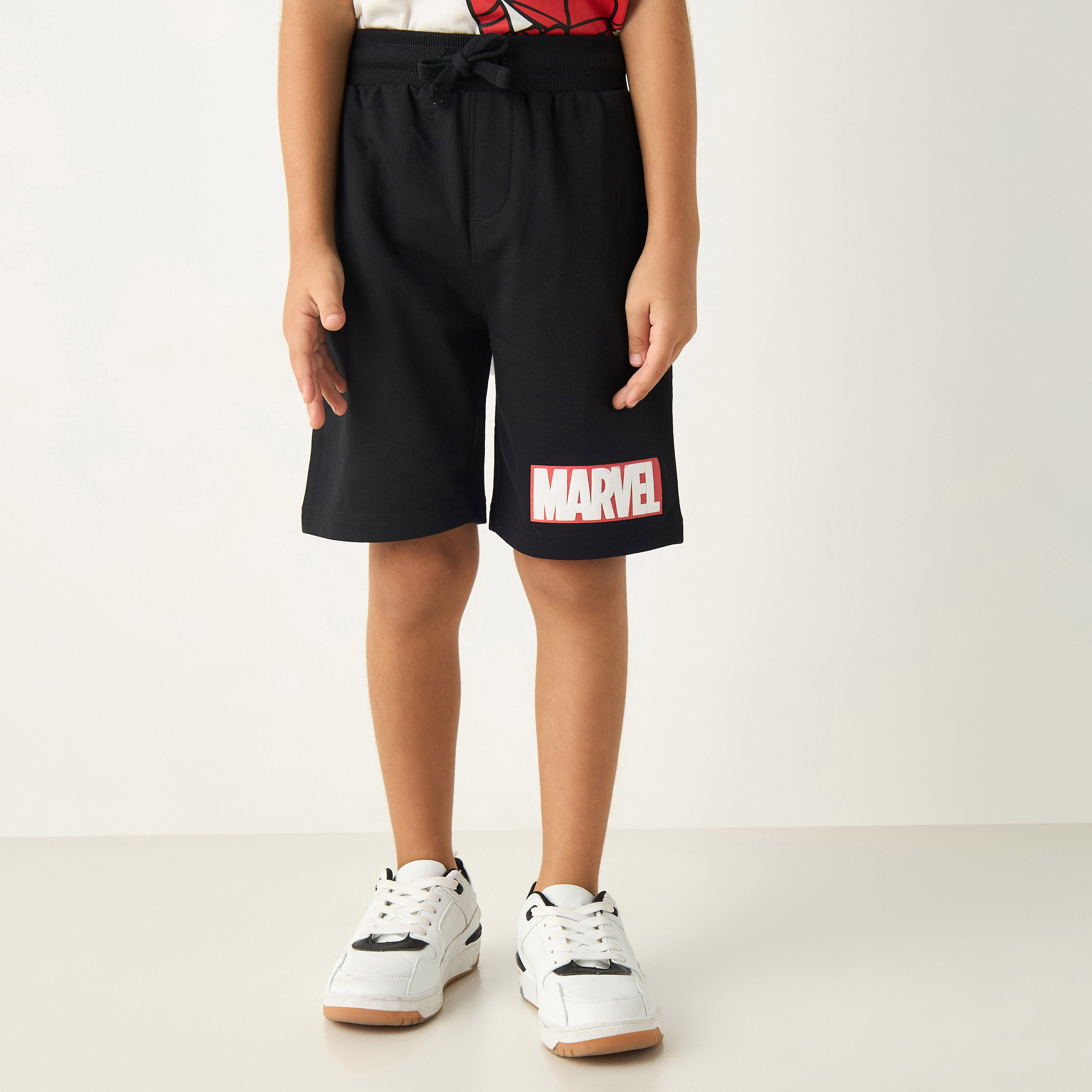 Spider-Man Print Crew Neck T-shirt and Elasticated Shorts Set-boys-clothing-setsandcoords-image-3