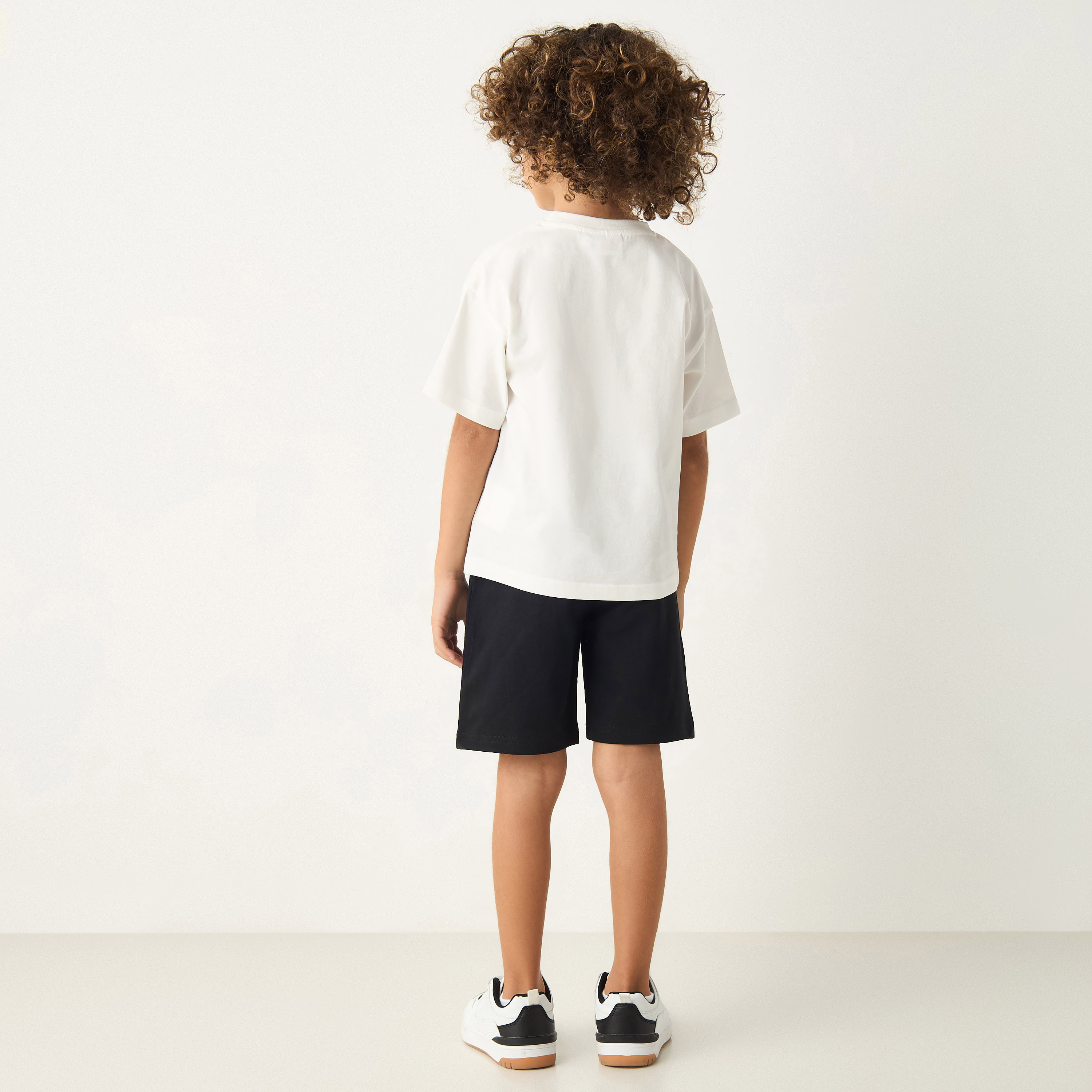 Spider-Man Print Crew Neck T-shirt and Elasticated Shorts Set-boys-clothing-setsandcoords-image-4