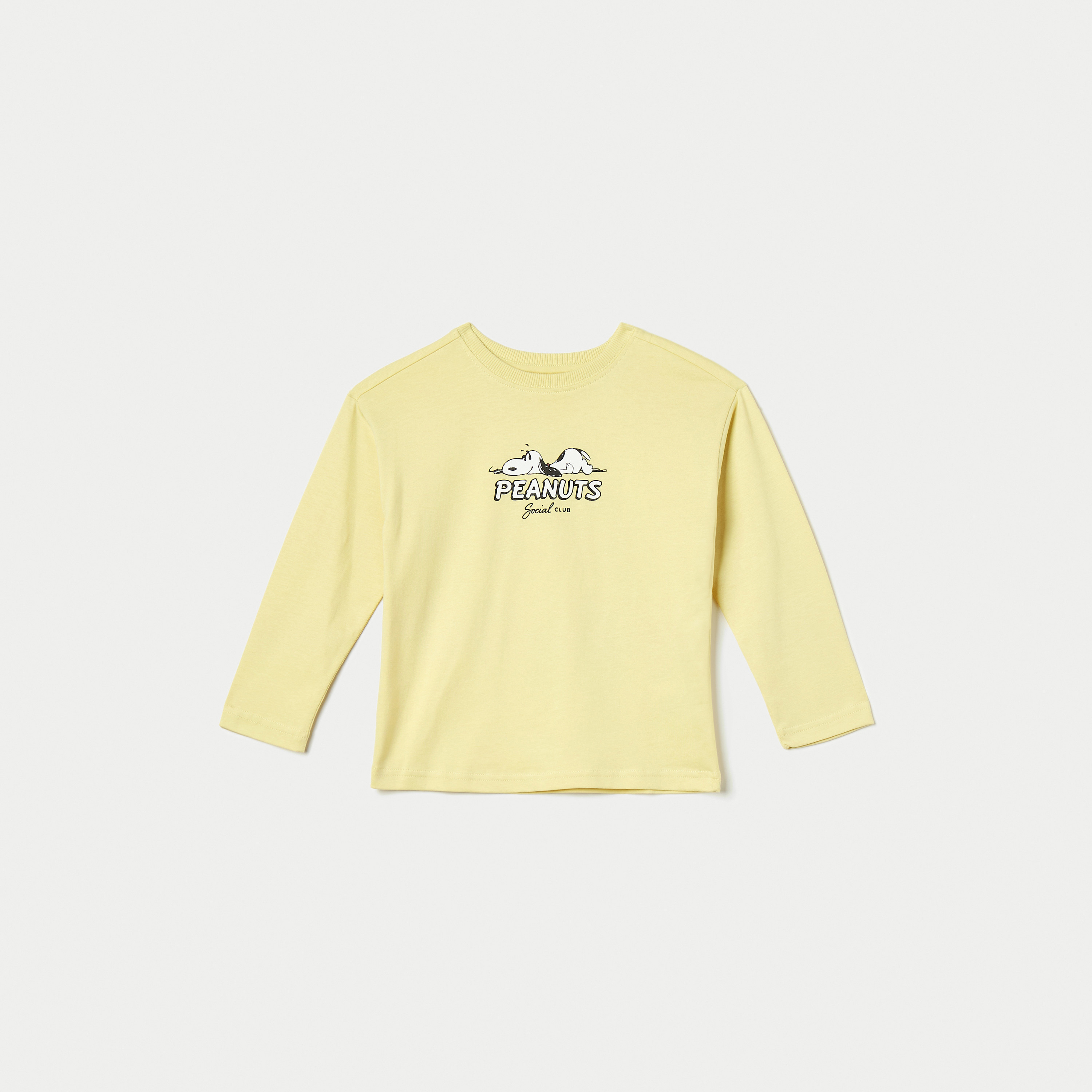 Peanut Print T-shirt with Crew Neck and Long Sleeves-baby-boys-clothing-tshirtsandpolos-image-1