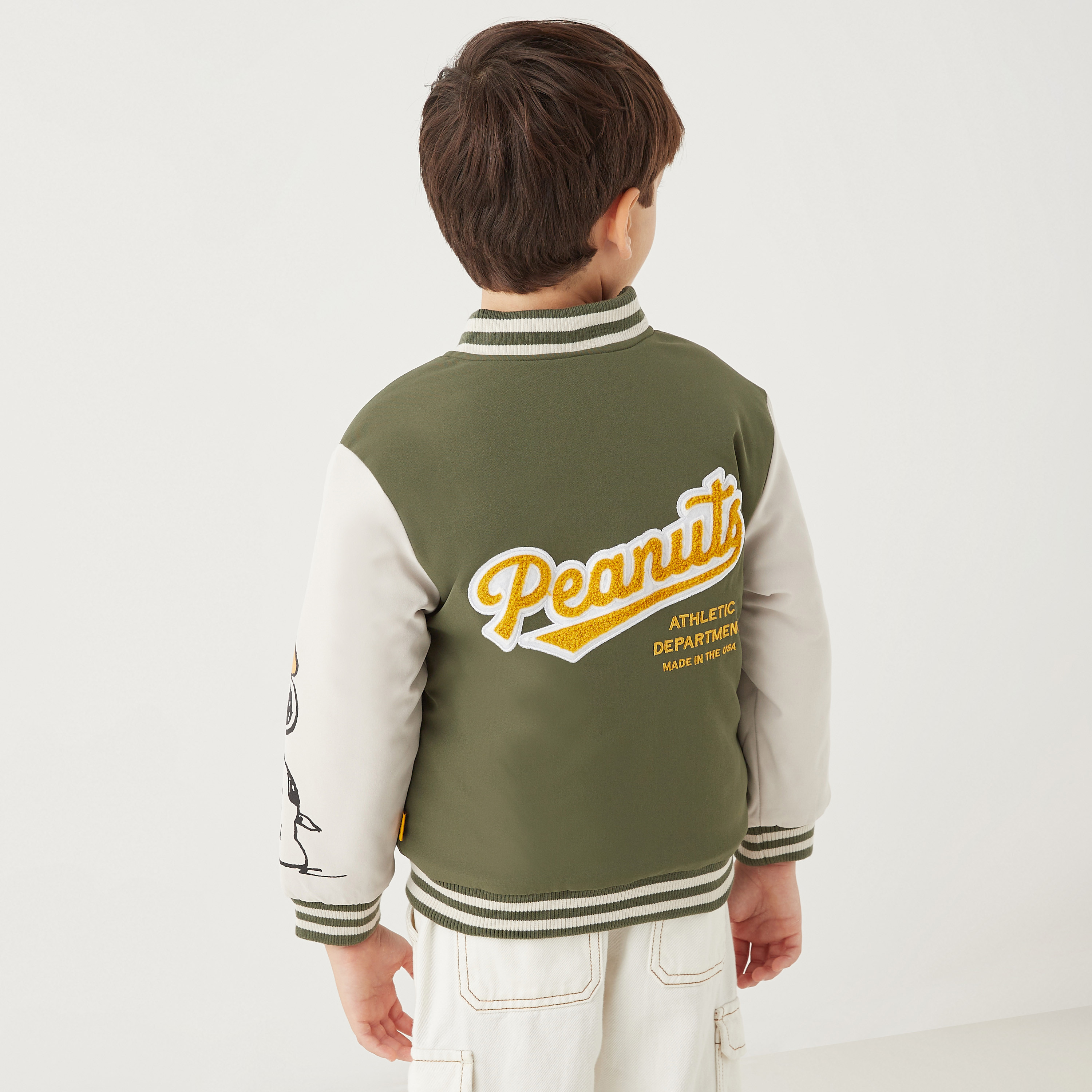 Snoopy Dog Print Button Through Jacket with Pockets-boys-clothing-jacketsandcoats-image-3