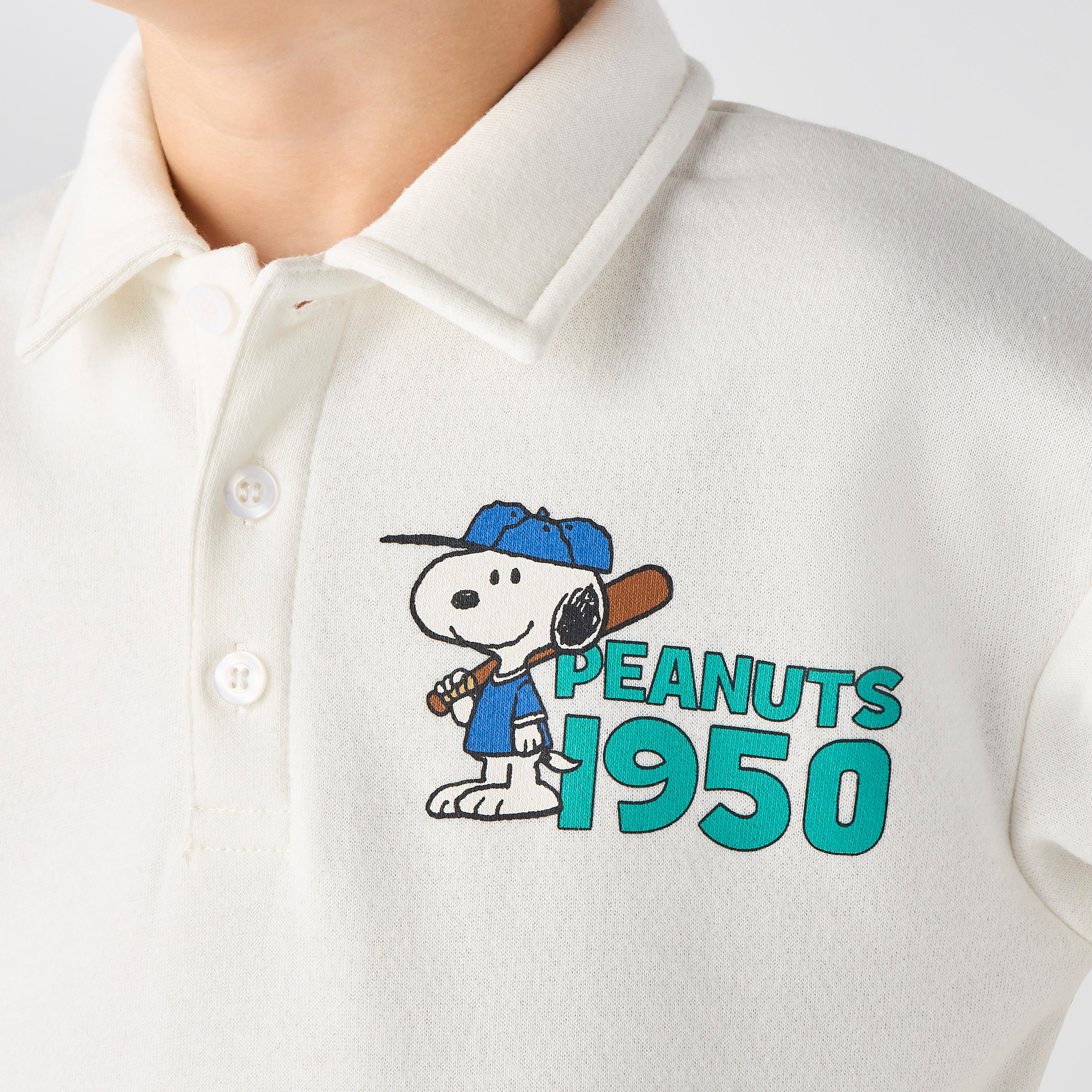 Peanut Print Collared Pullover with Long Sleeves-baby-boys-clothing-winterwear-sweatshirts-image-4