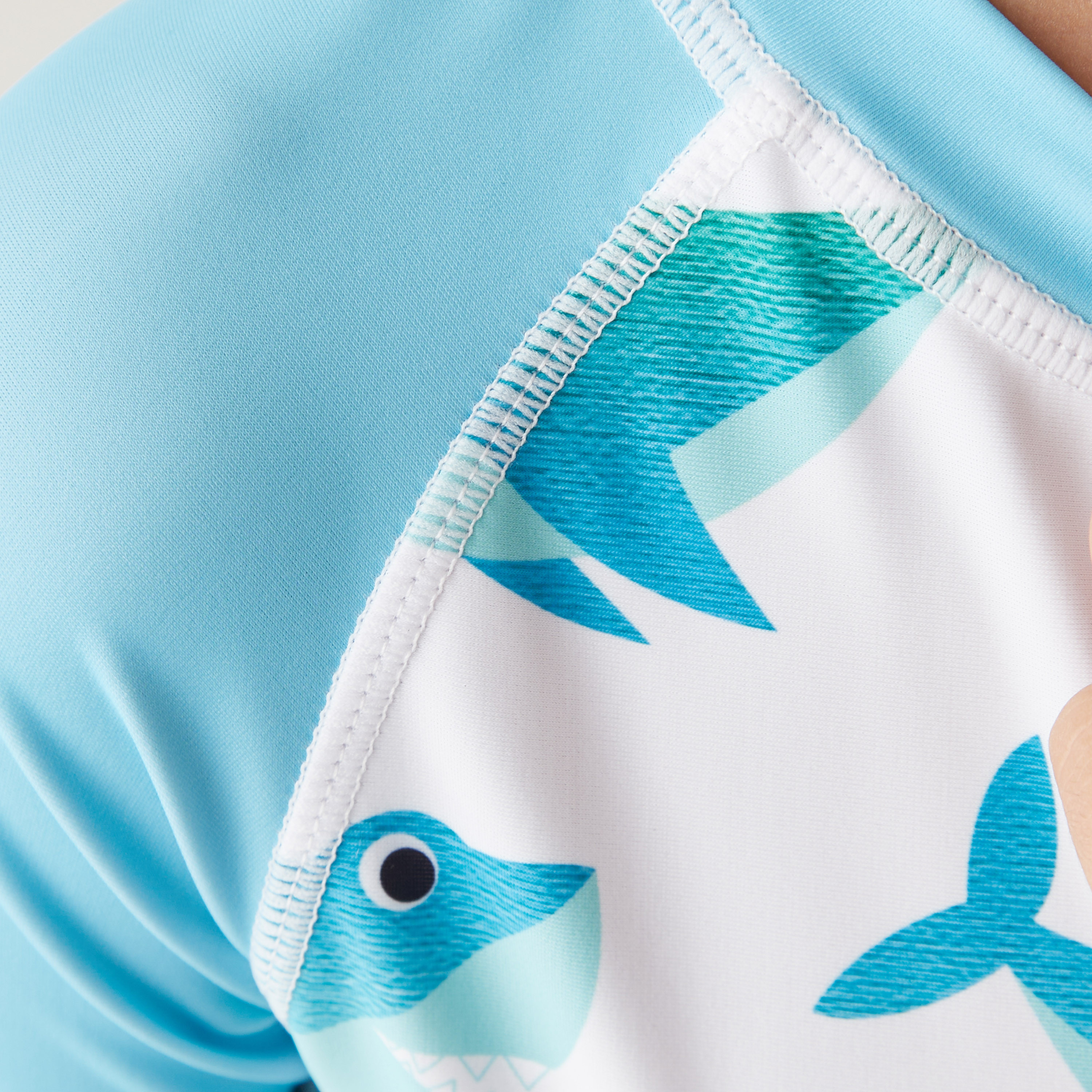 Juniors Shark Print Swimsuit with Short Sleeves-sports-boys-clothing-swimwear-image-5