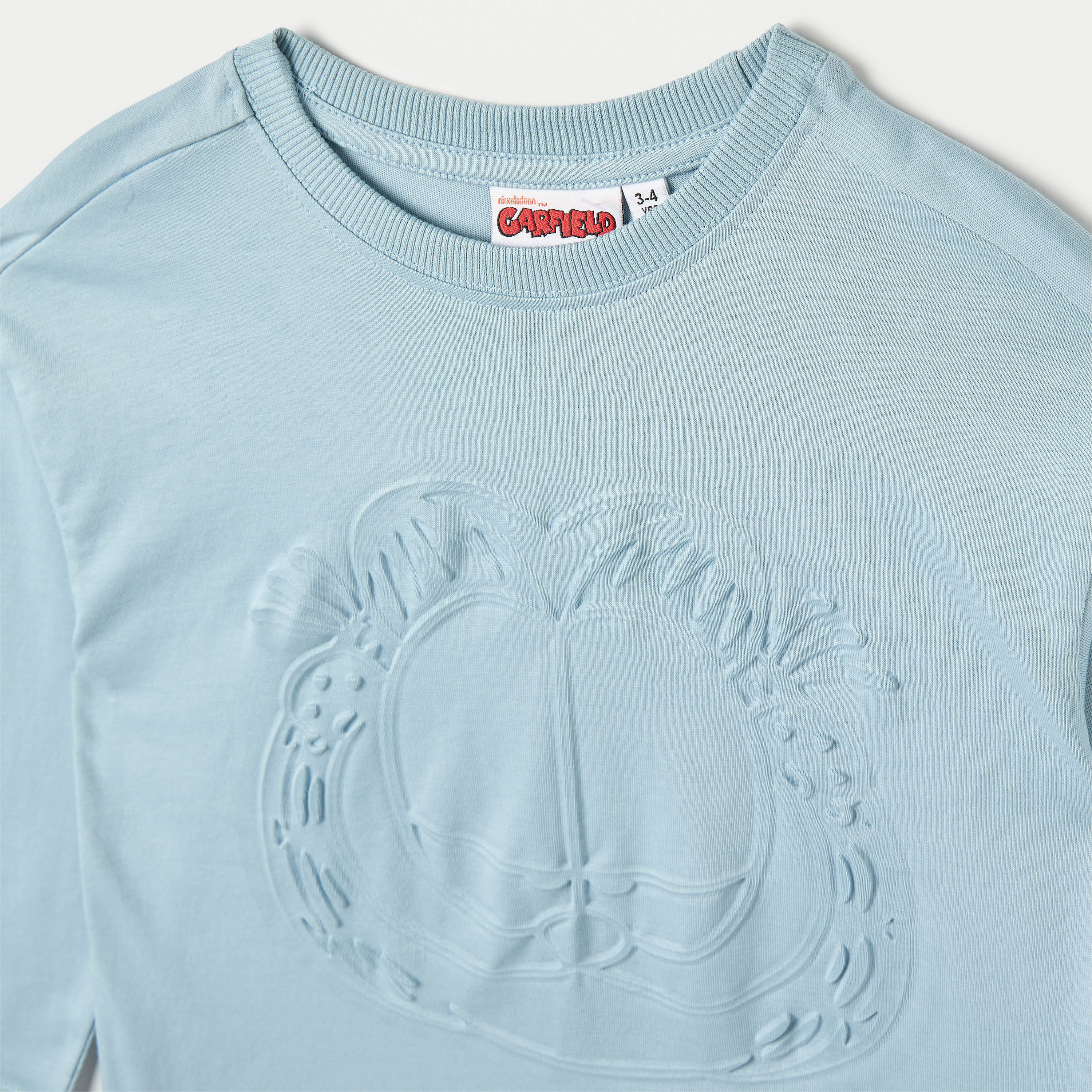 تيشيرت بياقة ضيقة وأكمام طويلة وطبعات غارفيلد-boys-clothing-tshirtsandpolos-image-2